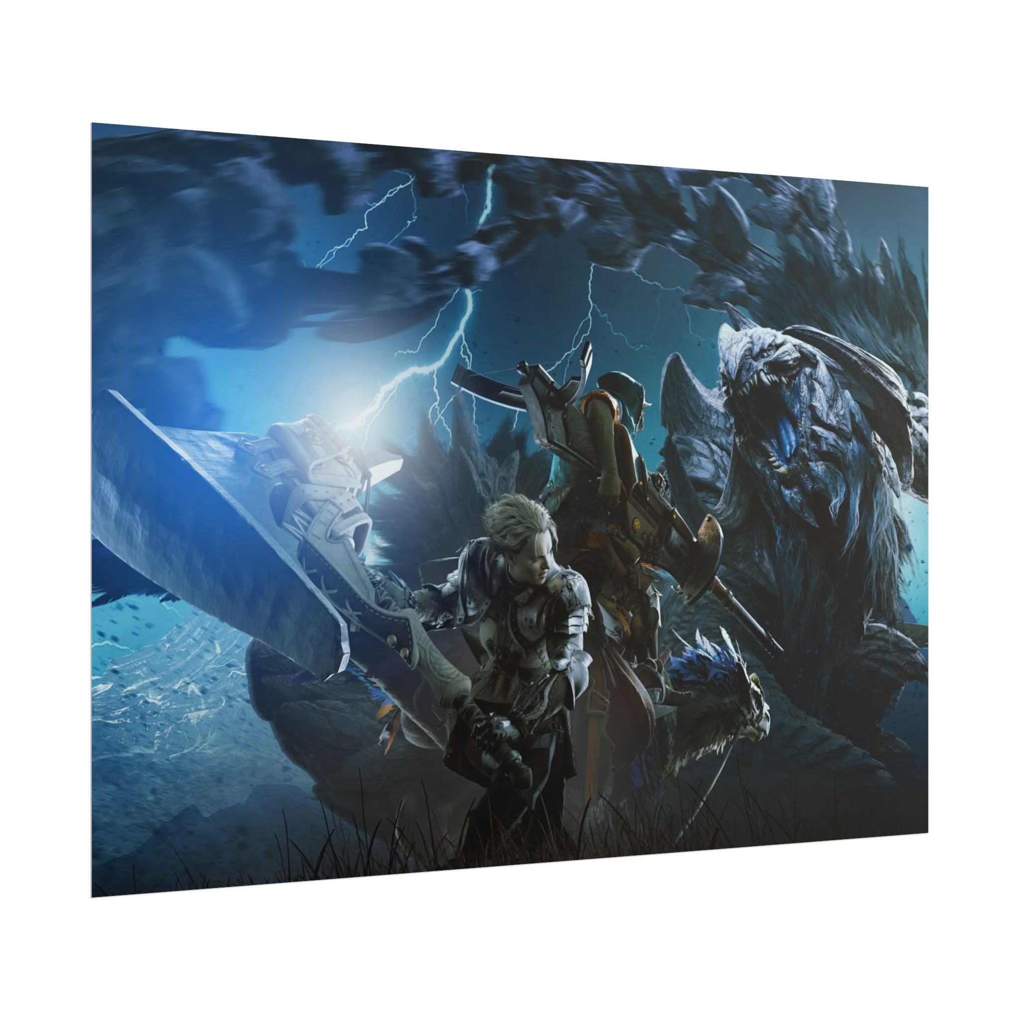 monster-hunter-poster-wall-art-matte-print-home-decor-gaming-poster-art-gamer-gift-video-game-art-hunter-fan