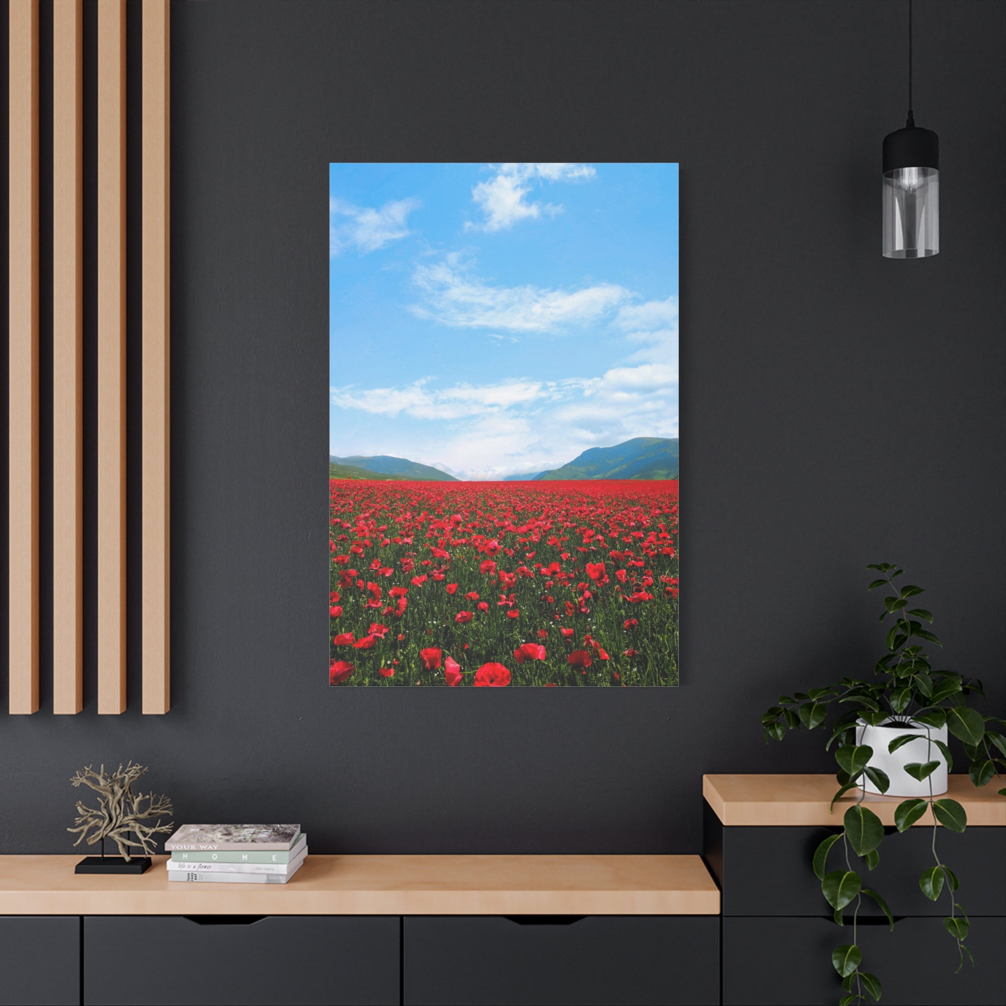 canvas-wall-art-red-poppy-flower-print-spring-floral-decor-matte-stretched-1-25-inch-home-office-decoration