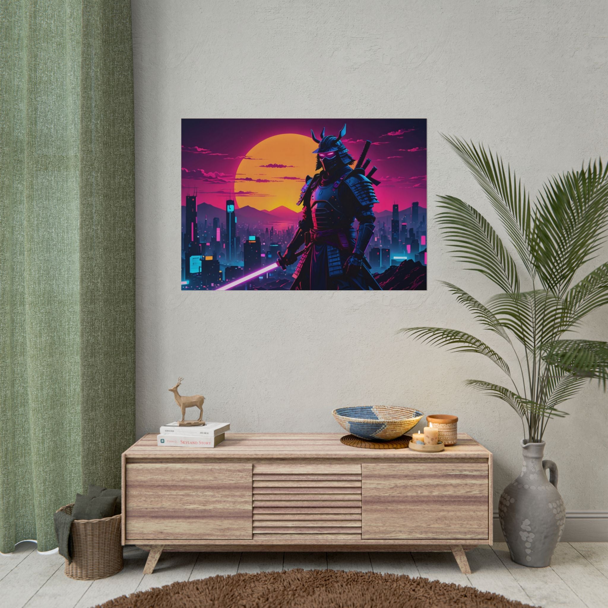 samurai-retrowave-poster-print-synthawave-wall-art-poster-gift-for-anime-fans-home-decor-japanese-art-retro-aesthetic-lightsa
