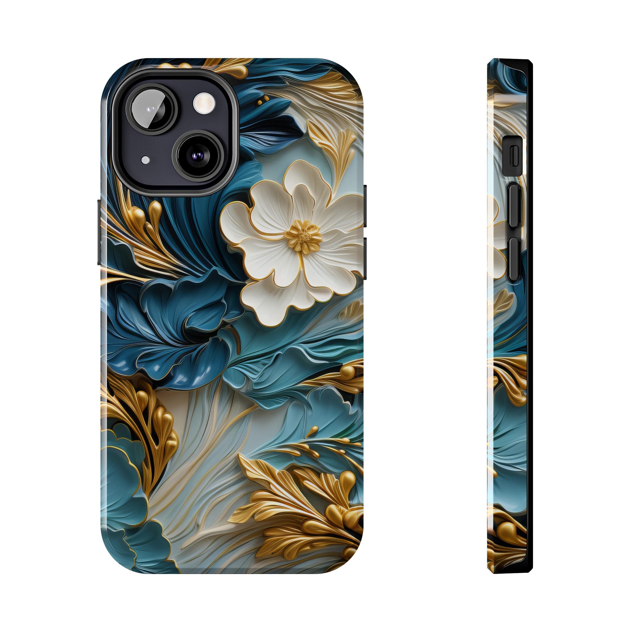 textured-art-nouveau-floral-tough-phone-case-cottagecore-iphone-case-unique-floral-phone-cover-vintage-style-iphone-case-prot