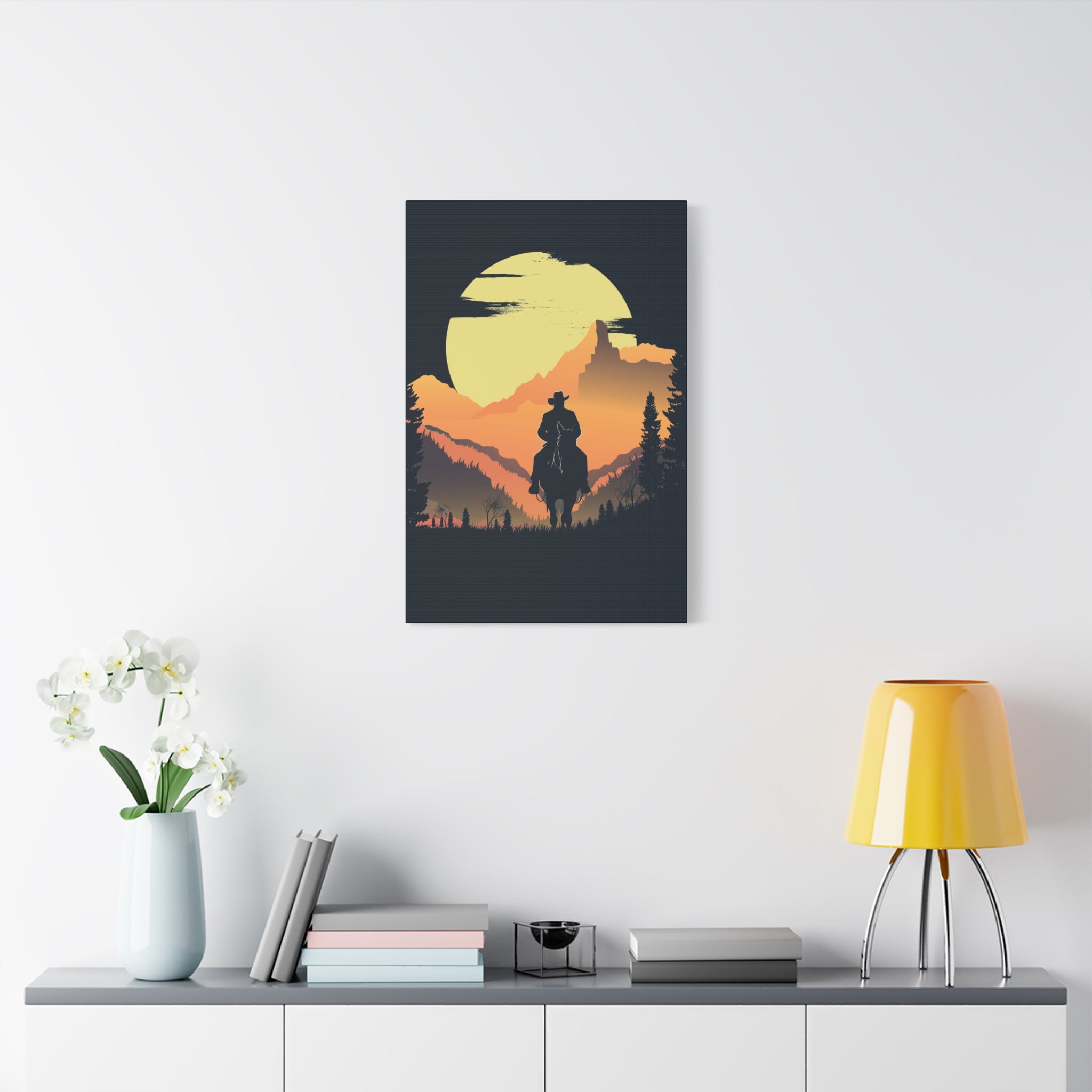 canvas-wall-art-cowboy-western-wall-decor-matte-stretched-print-rustic-southwestern-home-decoration-texas-desert-landscape