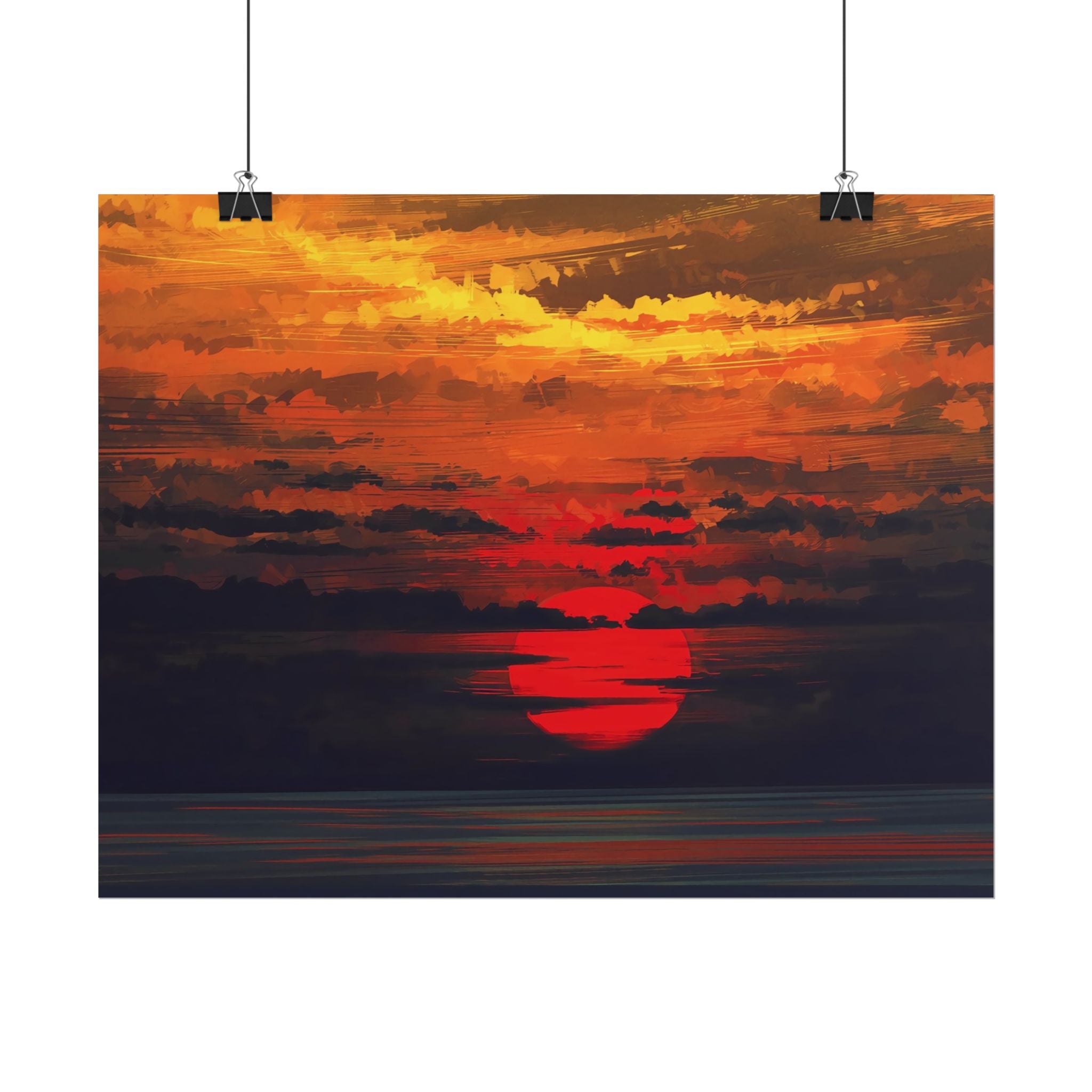 red-sunset-landscape-poster-print-cozy-home-decor-living-room-decor-farm-house-wall-decor-house-warming-gift