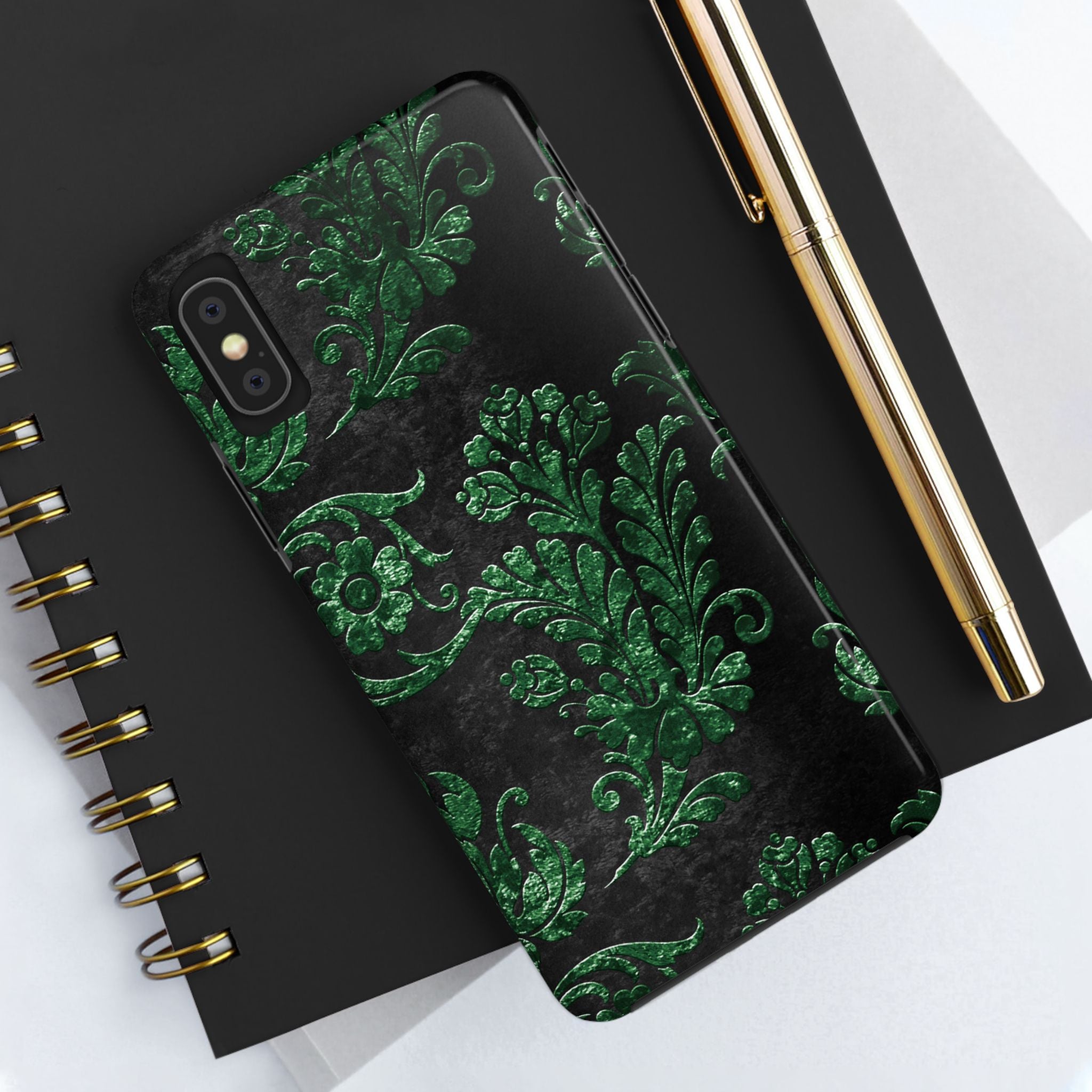 embossed-emerald-velvet-tough-iphone-case-protective-iphone-cover-heavy-duty-iphone-case-rugged-phone-case-durable-smartphone