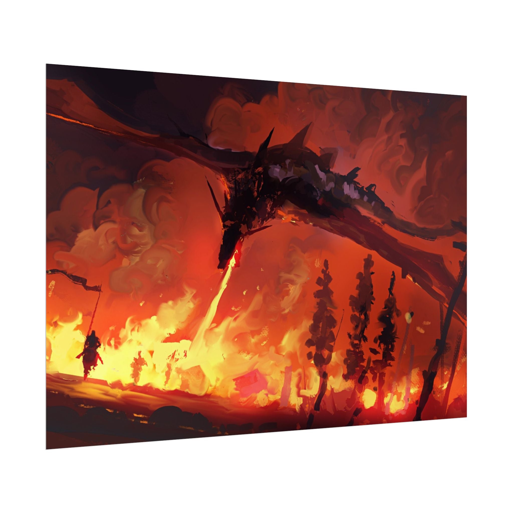 dragon-fire-rolled-poster-fantasy-art-print-mythical-creature-room-decor-dungeons-and-dragons-wall-art-magical-poster-print-m