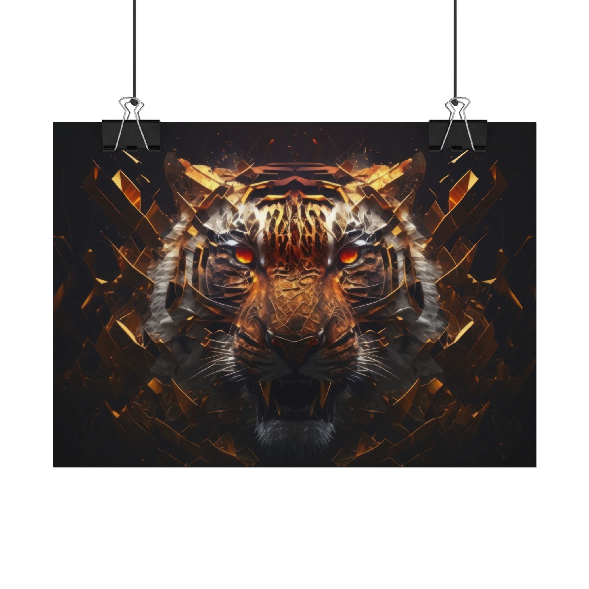 Poster Print, Tiger Face Predator Fantasy Art, Home Living Room Decor, Tiger Poster Wall Art, Animal Art, Tiger Wall Decor, Poster Gift