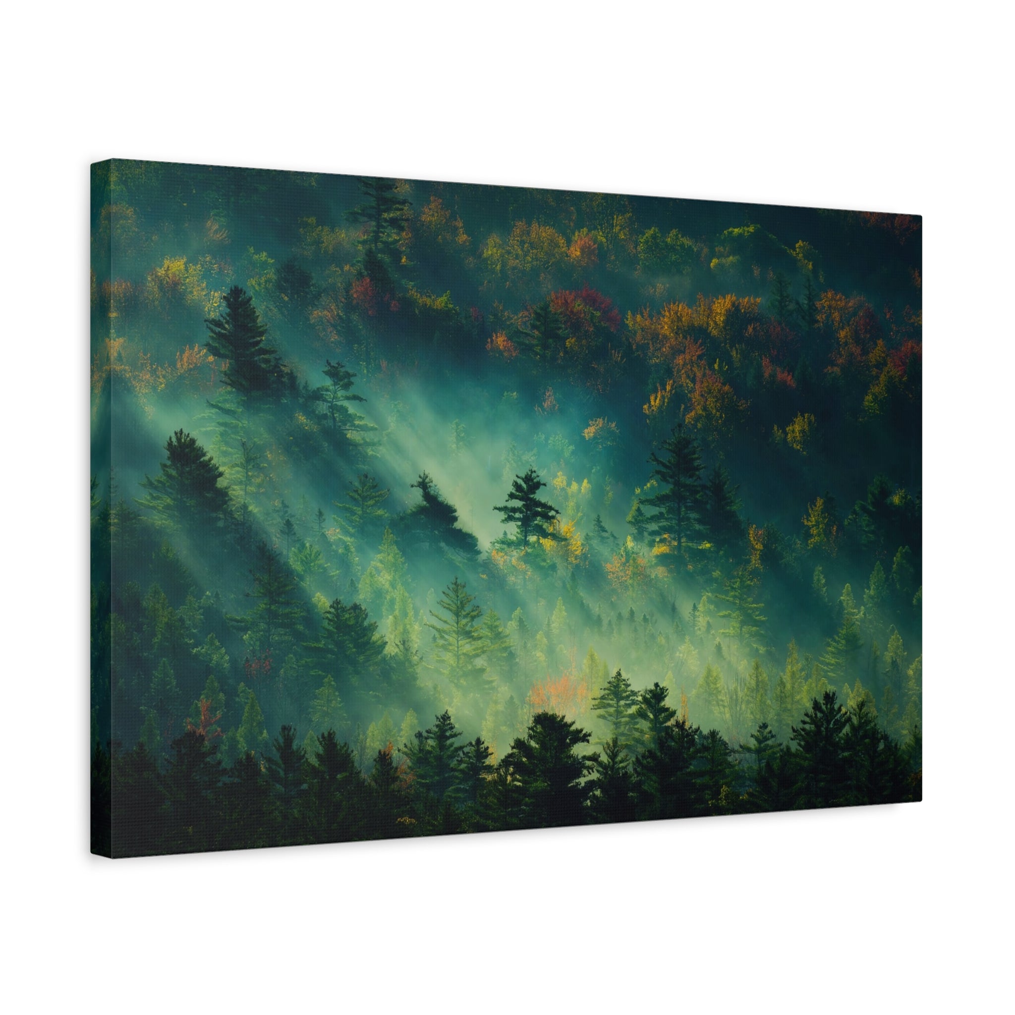 canvas-print-foggy-forest-nature-mist-wall-art-matte-stretched-canvas-landscape-scenery-woods-decor-nature-lover-gift-rustic-
