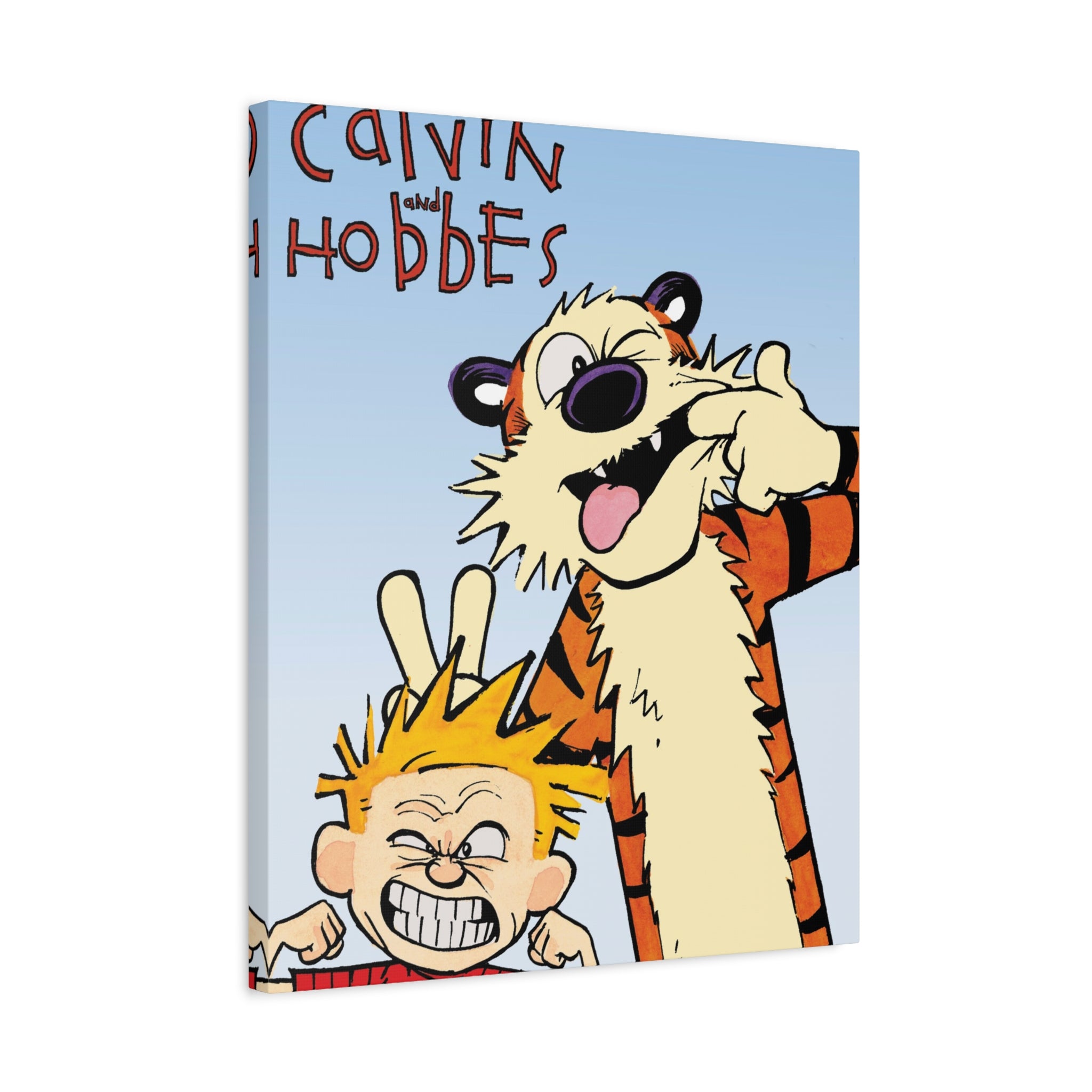 Calvin and Hobbes Canvas Wall Art - Nostalgic Vertical Comic Strip Canvas for Kids Room & Nursery Decor - Friendship Adventure Theme Print