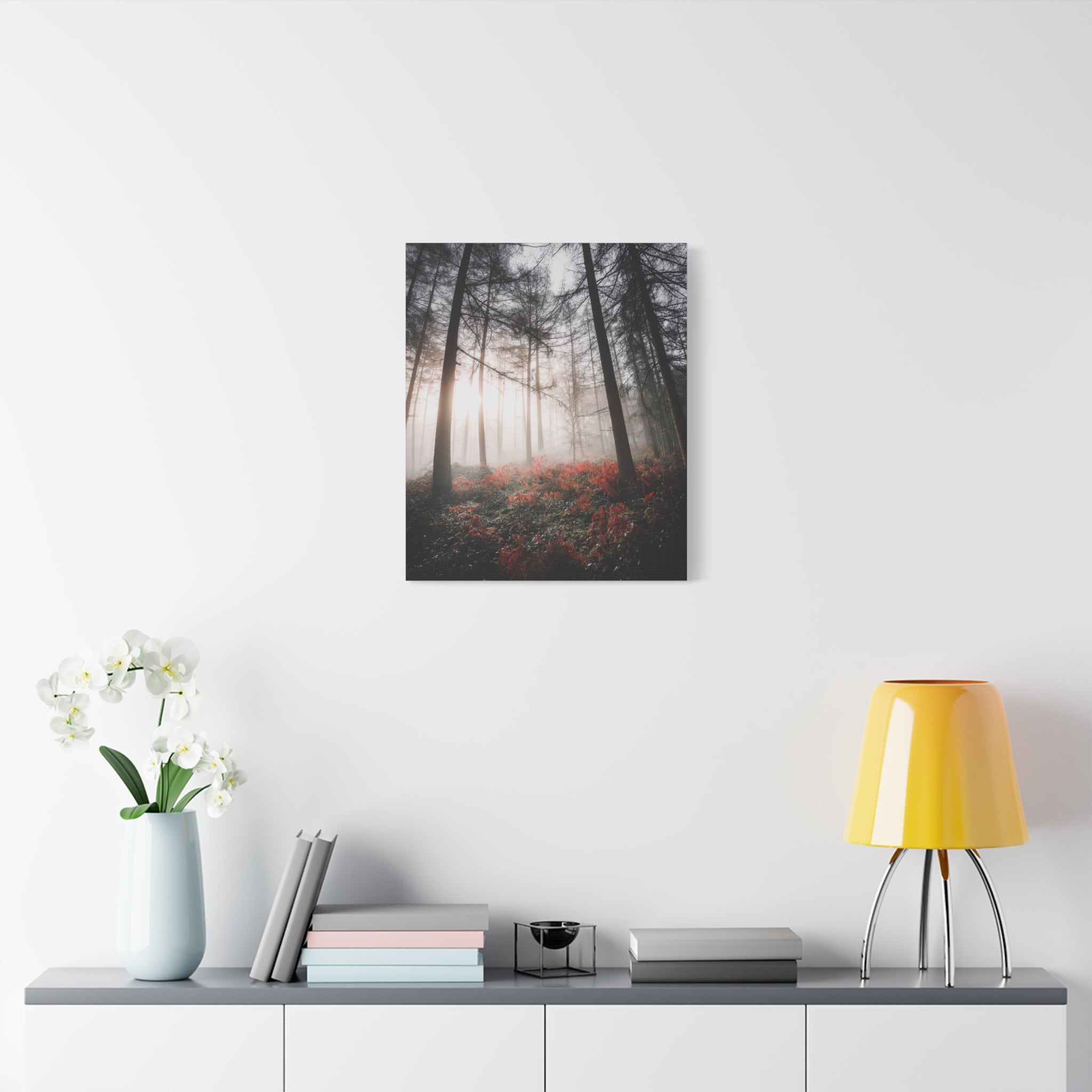 canvas-print-misty-woods-art-living-room-wall-decor-sunlight-forest-landscape-aesthetic-nature-art-stretched-artwork-matte-ca