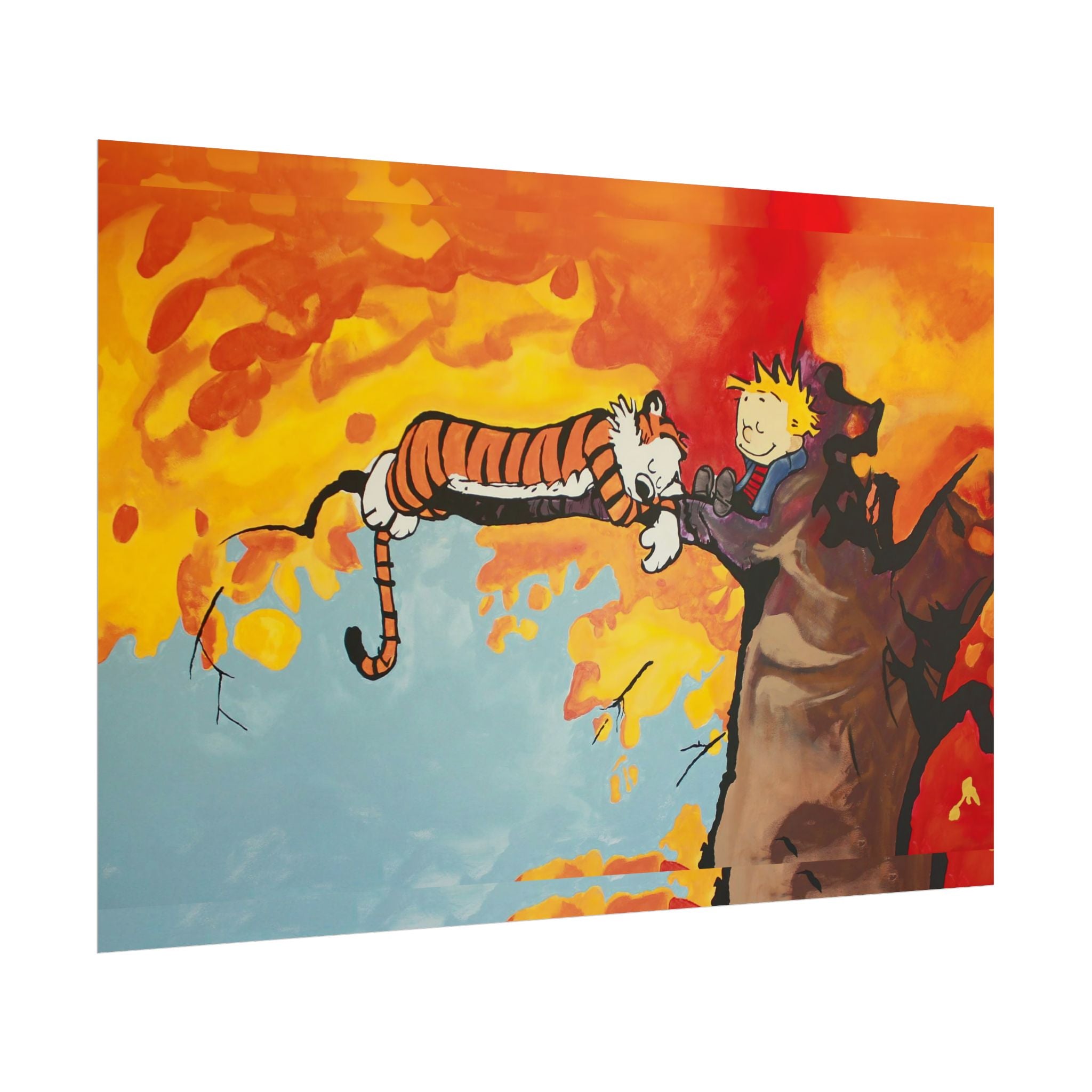 Calvin and Hobbes Art Poster - Nostalgic Cartoon Wall Decor - Unique Birthday Gift for Fans - Timeless Comic Book Design