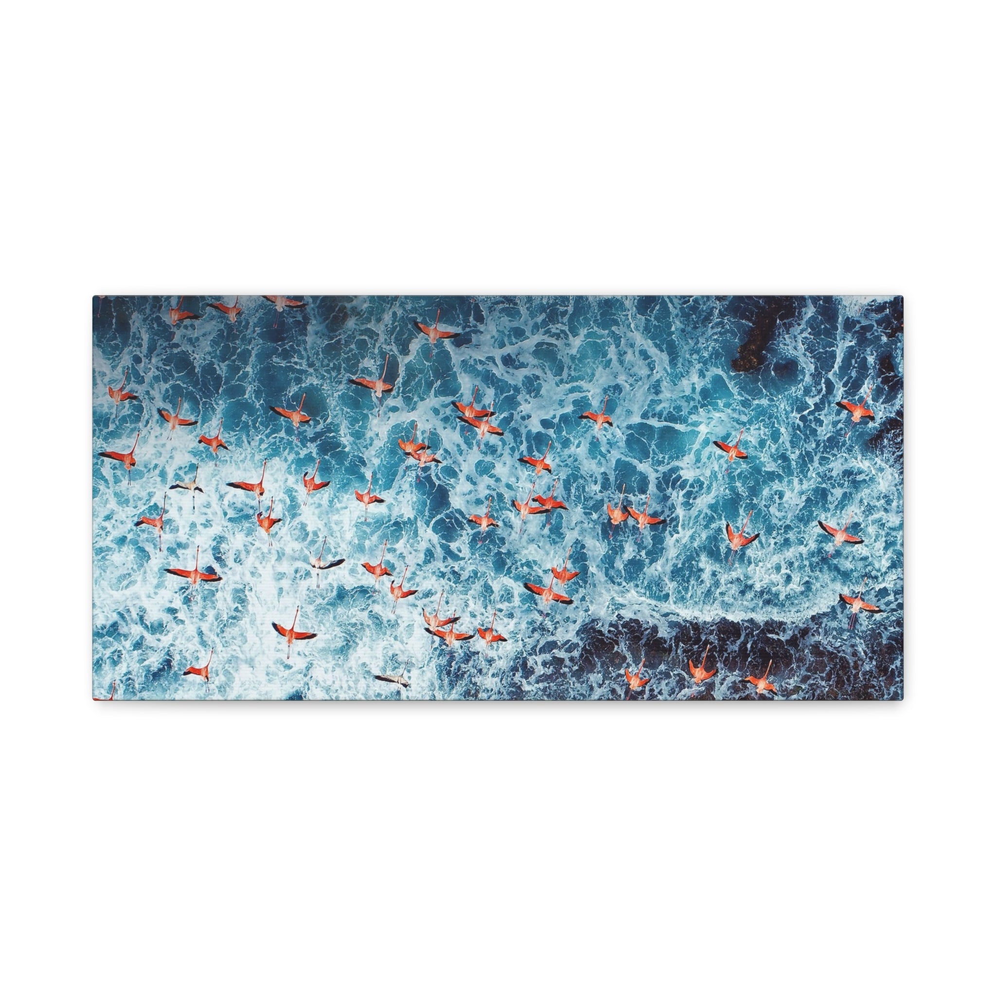 pink-flamingo-birds-canvas-wall-art-ocean-landscape-print-matte-stretched-home-decor-tropical-beach-painting-animal-wall-deco