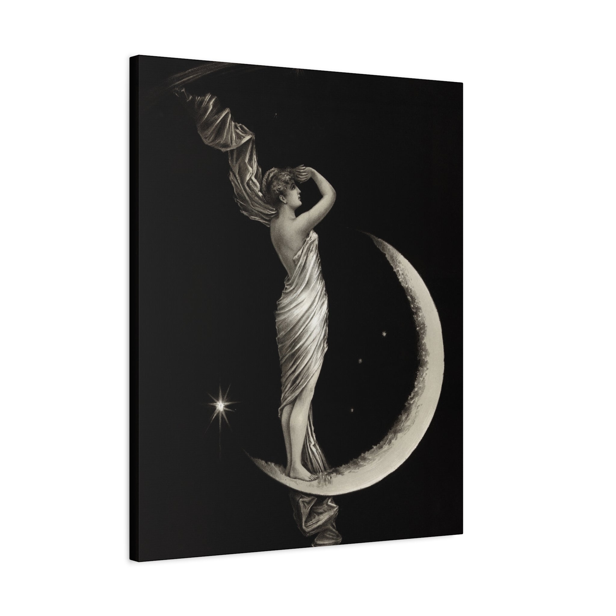 canvas-print-the-universal-favorite-1889-by-geo-h-walker-black-and-white-retro-art-moon-decor-comet-art-matte-canvas