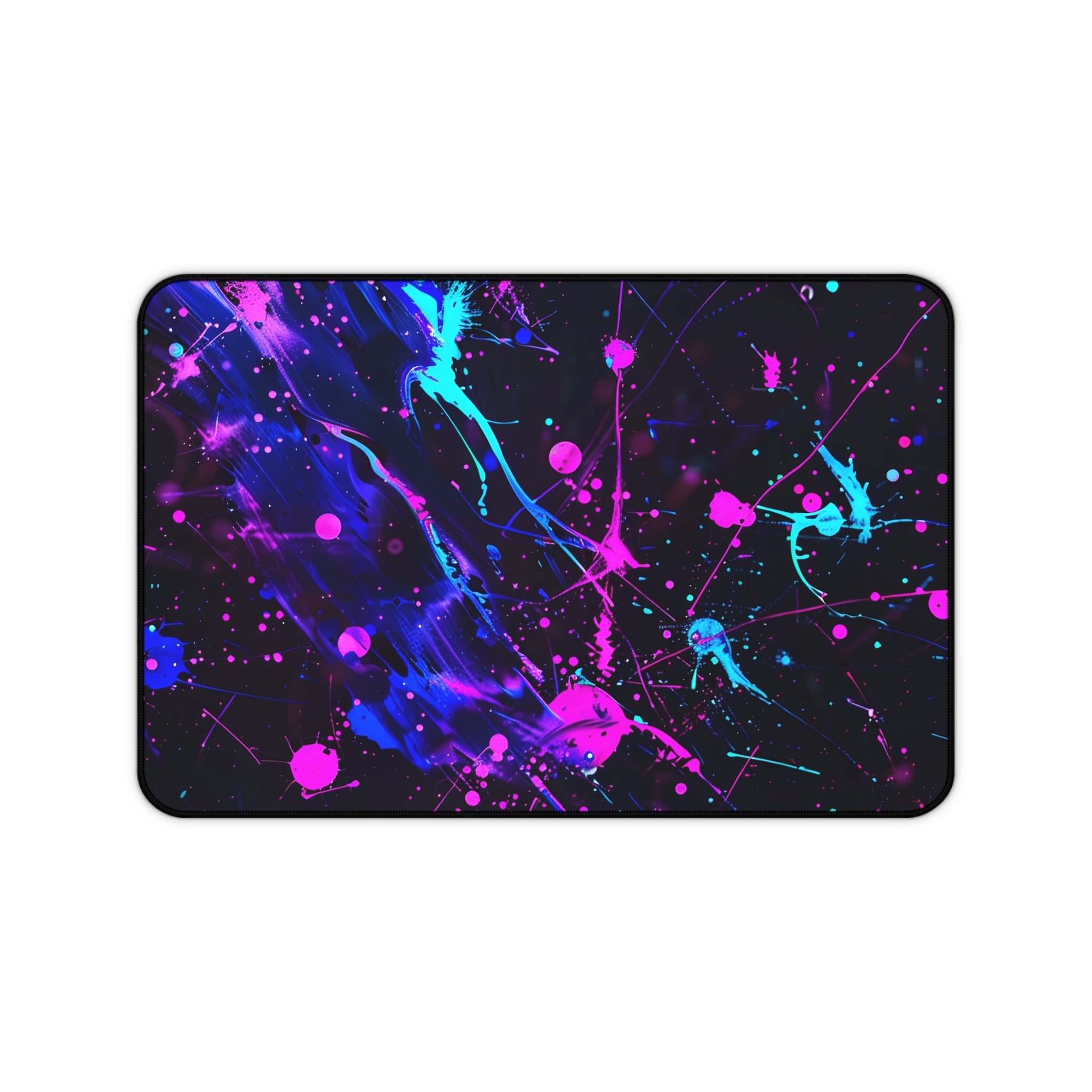neon-abstract-paint-splatter-desk-mat-navy-pink-large-gaming-mouse-pad-colorful-work-from-home-desk-accessory-desk-blotter
