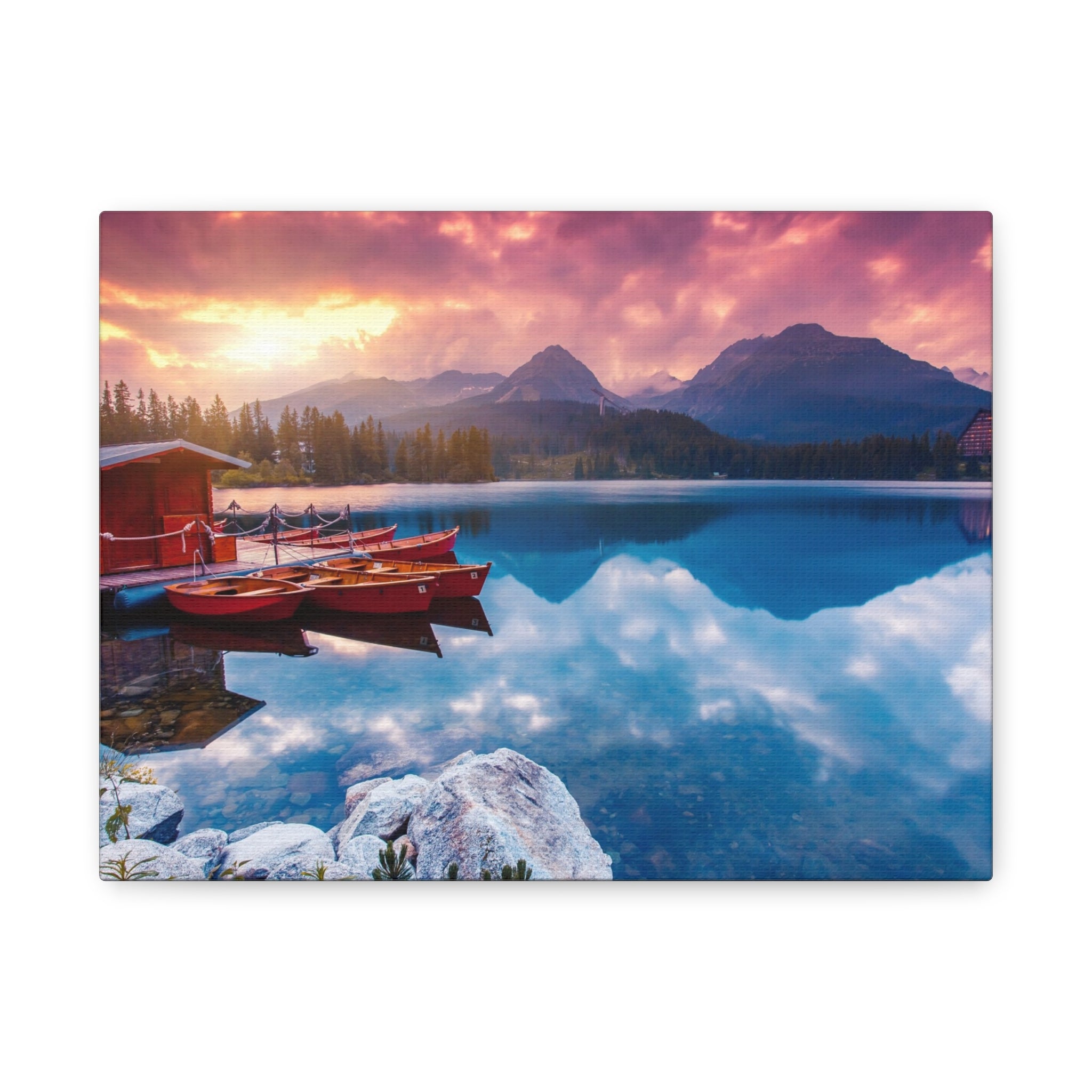 canvas-print-nature-sunrise-wall-art-lake-mountain-scenery-decor-stretched-matte-canvas-mountain-decor-home-decor-nature-wall
