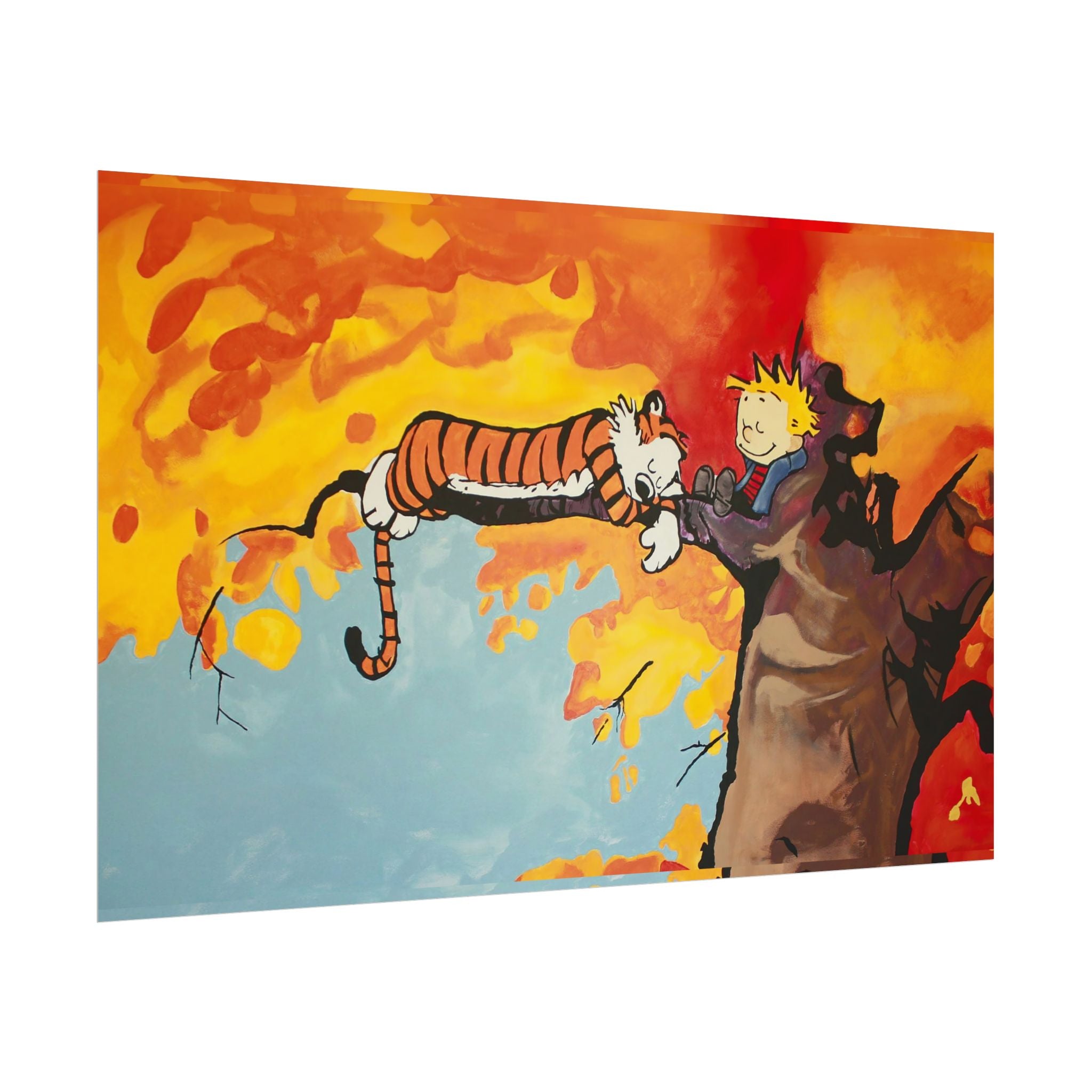 Calvin and Hobbes Art Poster - Nostalgic Cartoon Wall Decor - Unique Birthday Gift for Fans - Timeless Comic Book Design