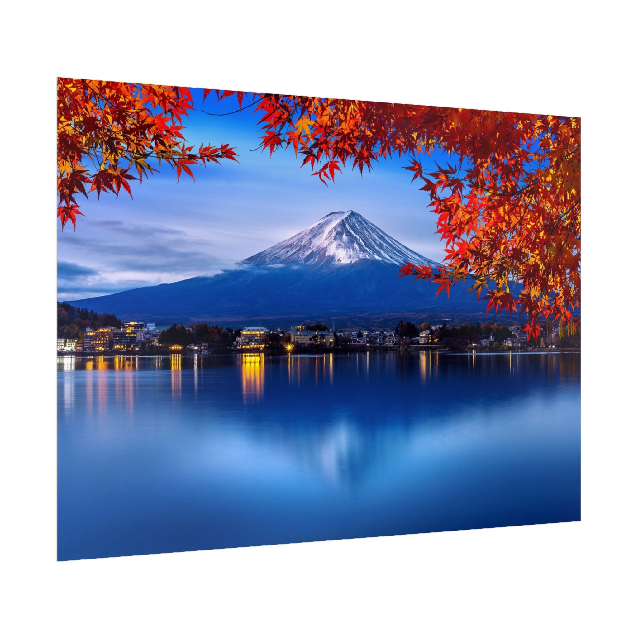 Mount Fuji Poster Wall Art, Japan Nature Park, Autumn Lake Print, Poster Art, Home Decor, Gift, Living Room Decor, Japanese Home Decor