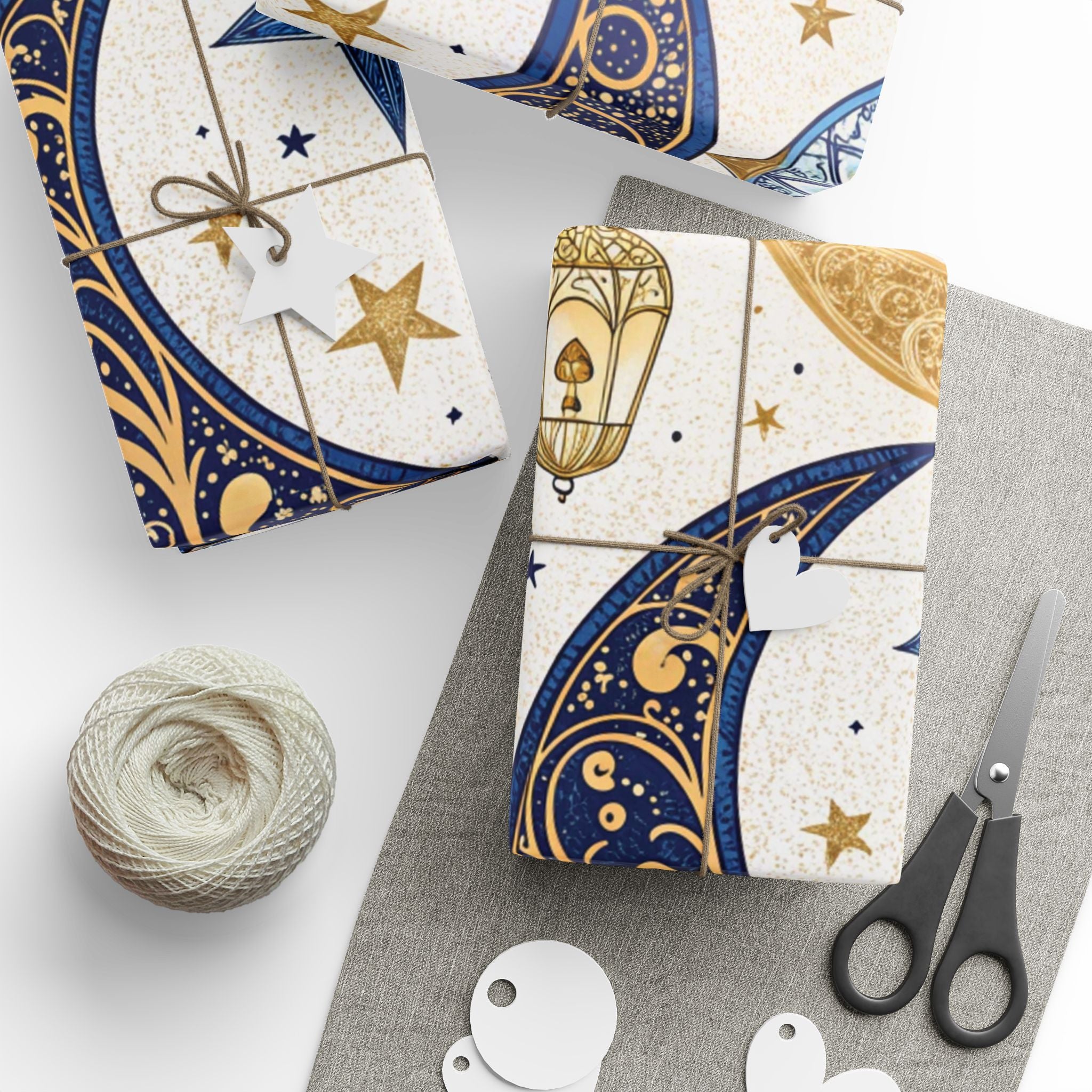 ramadan-night-wrapping-papers-islamic-crescent-moon-gift-wrap-mosque-silhouette-eid-holiday-supplies-festive-present-packagin
