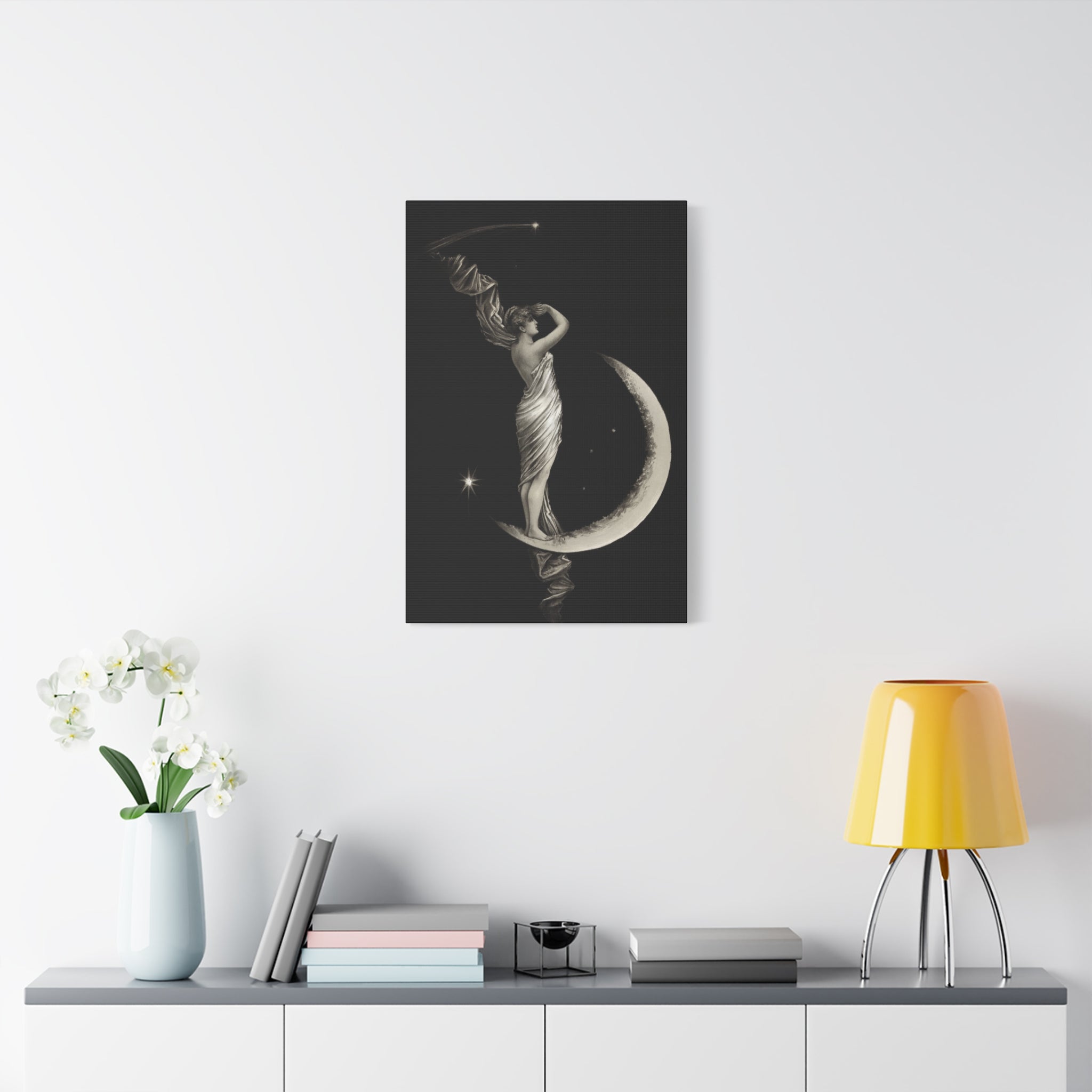canvas-print-the-universal-favorite-1889-by-geo-h-walker-black-and-white-retro-art-moon-decor-comet-art-matte-canvas
