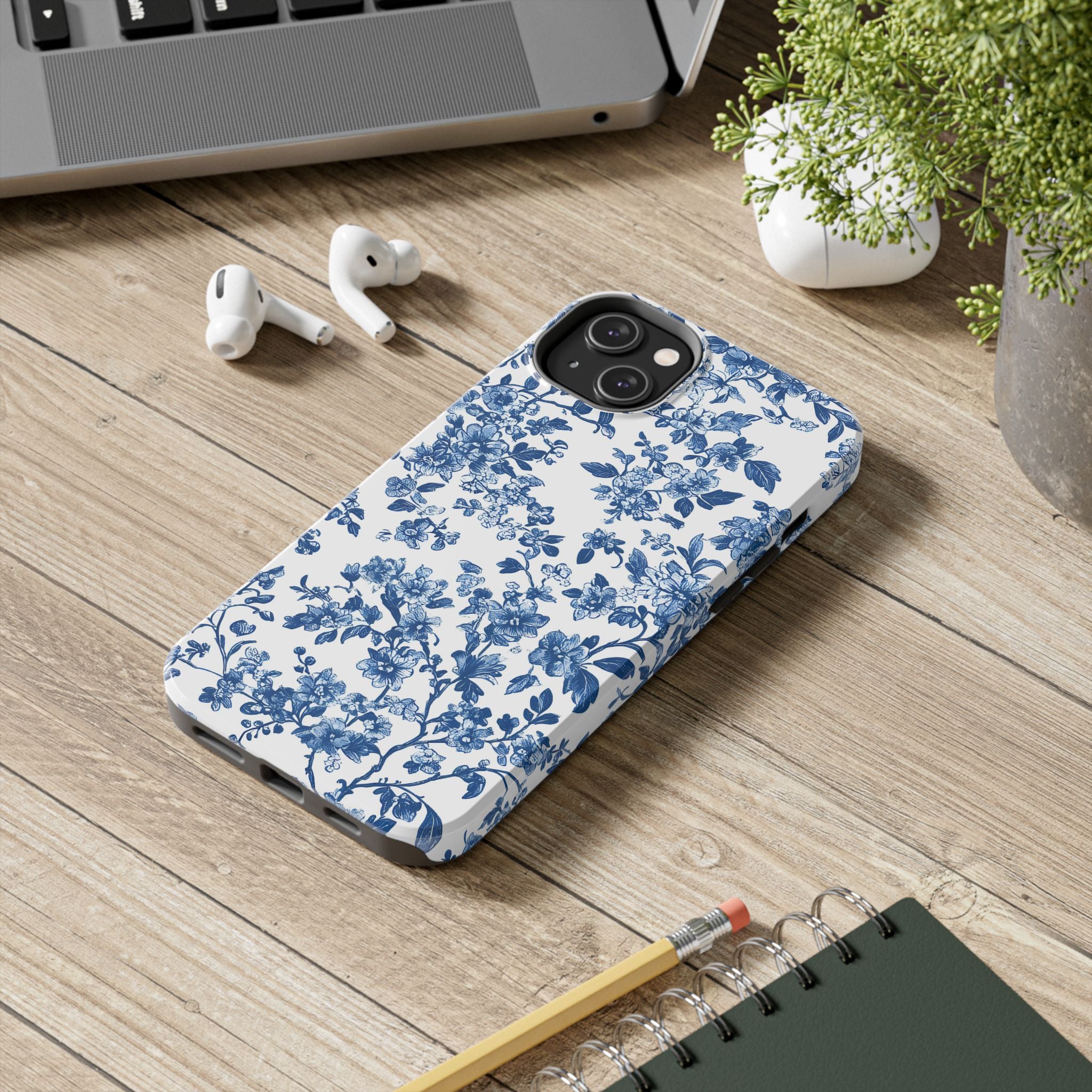 french-toile-floral-tough-iphone-case-blue-iphone-cover-protective-iphone-case-hard-shell-iphone-case-vintage-design-phone-ca
