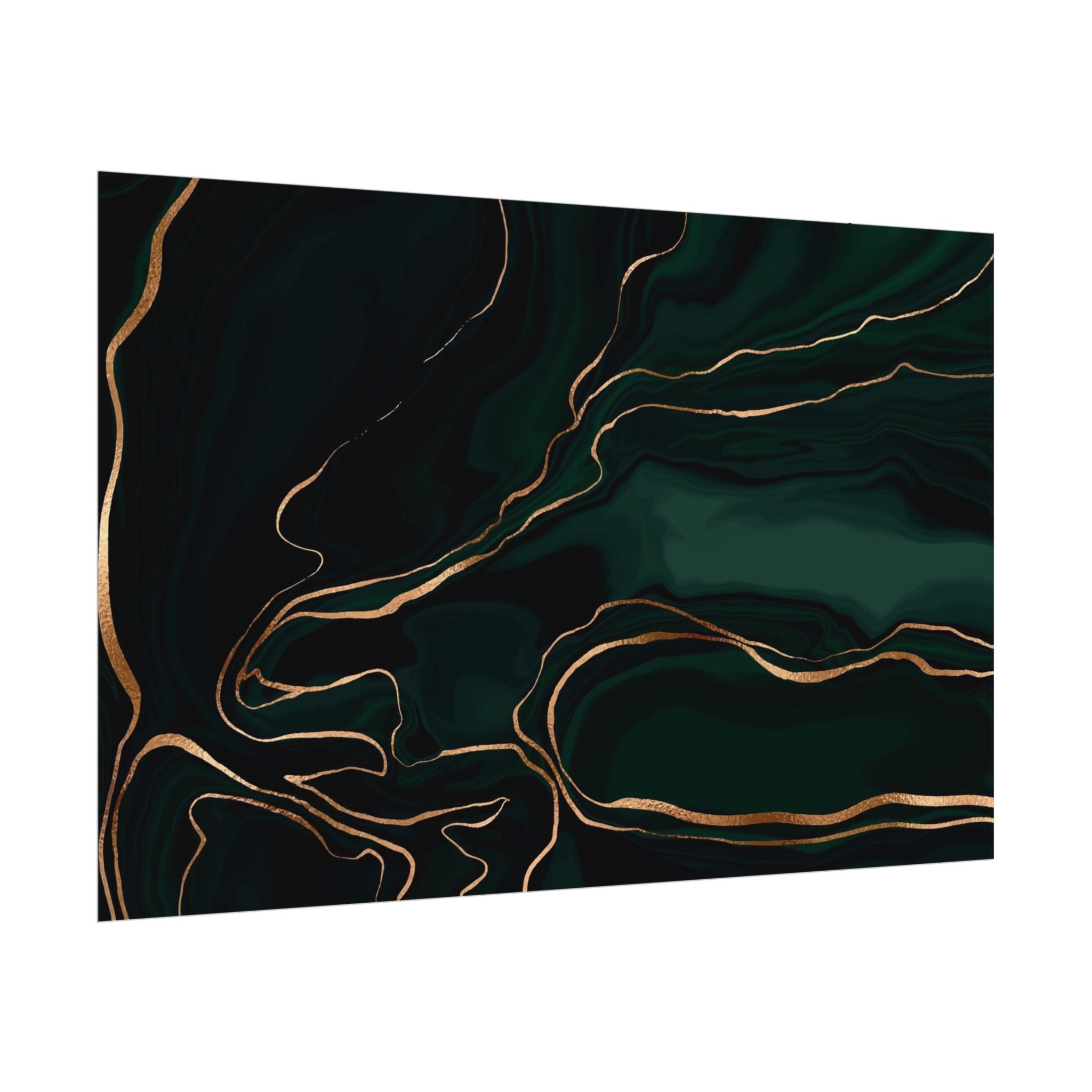 Abstract Green Gold Poster Print - Wall Art, Home Decor, Office Decor, Green Canvas Bedroom, Modern Art, Green Print