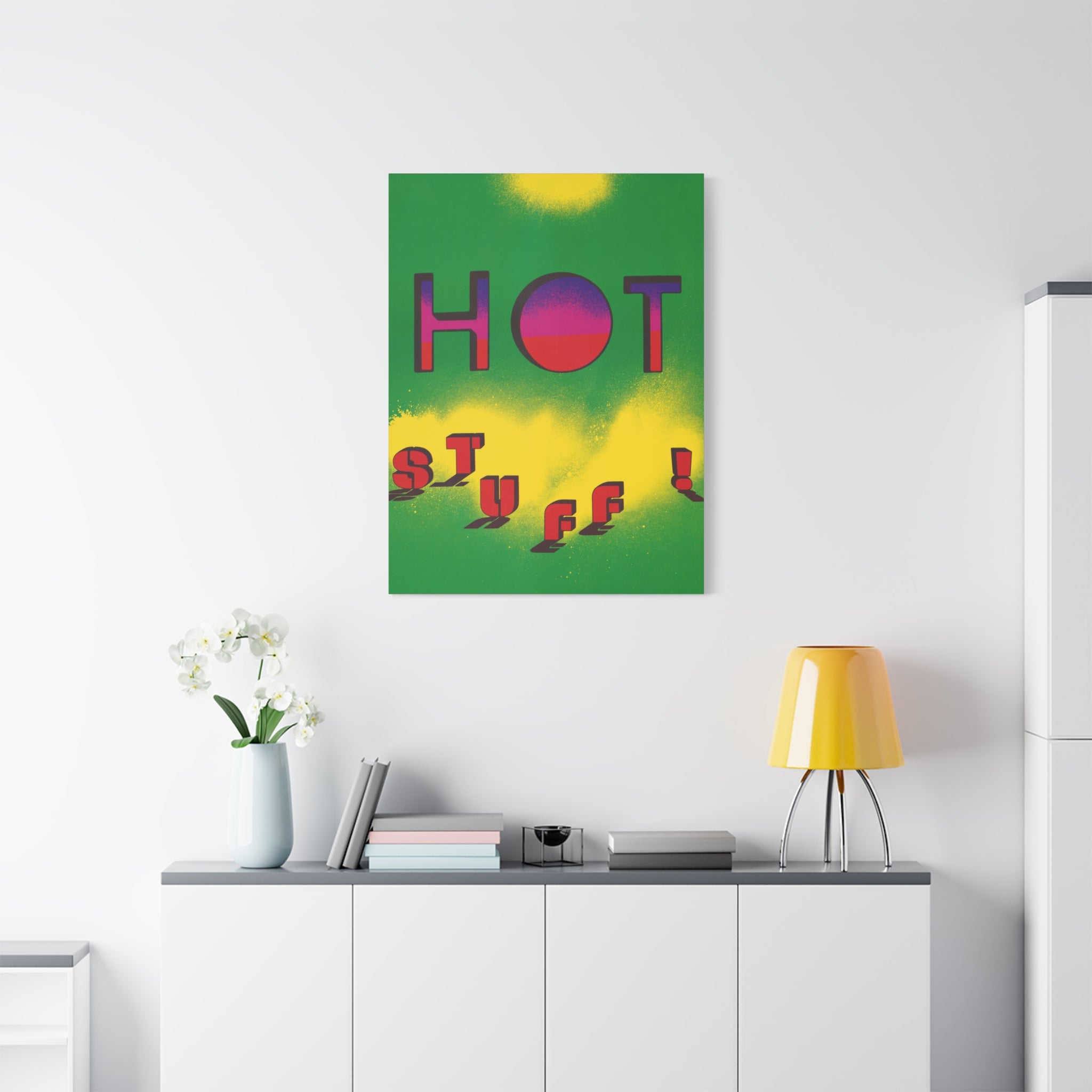 hot-stuff-canvas-wall-art-pop-art-poster-retro-motivational-print-lanny-sommese-design-matte-stretched-canvas