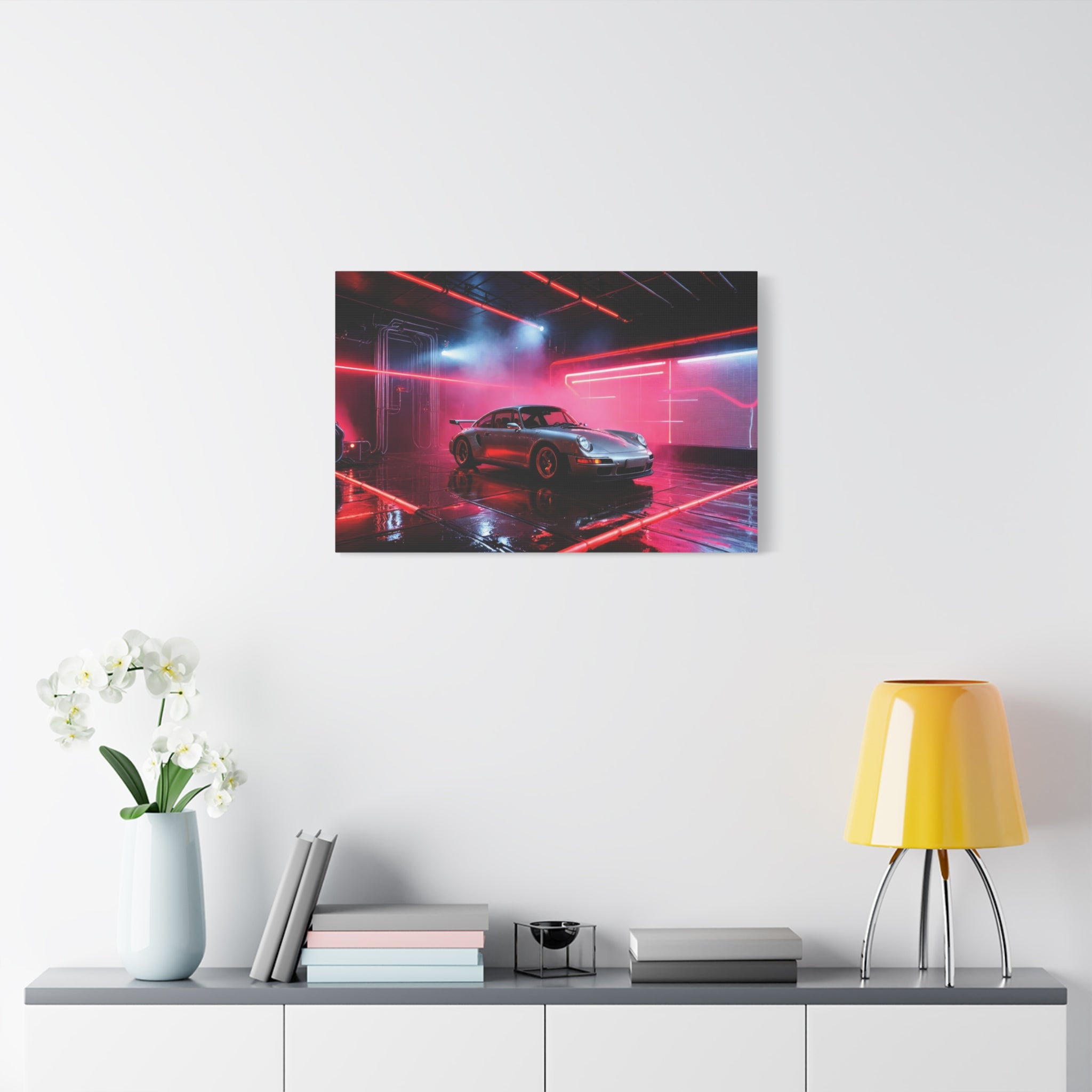 canvas-print-wall-art-porsche-911-red-gt3r-neon-supercar-poster-matte-canvas-decor-stretched-large-canvas-wall-art