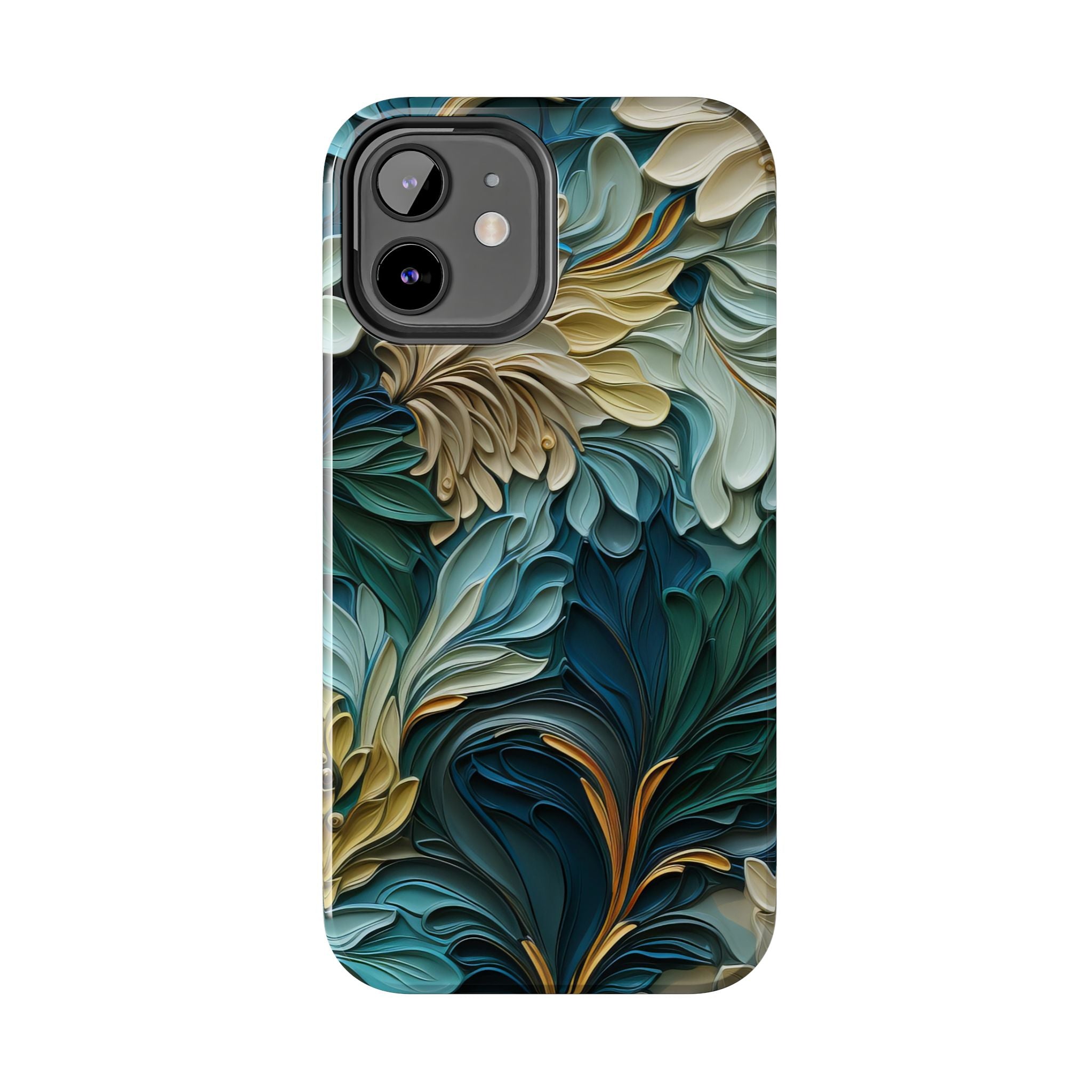 textured-art-nouveau-floral-tough-phone-case-cottagecore-iphone-case-unique-floral-phone-cover-vintage-style-iphone-case-prot