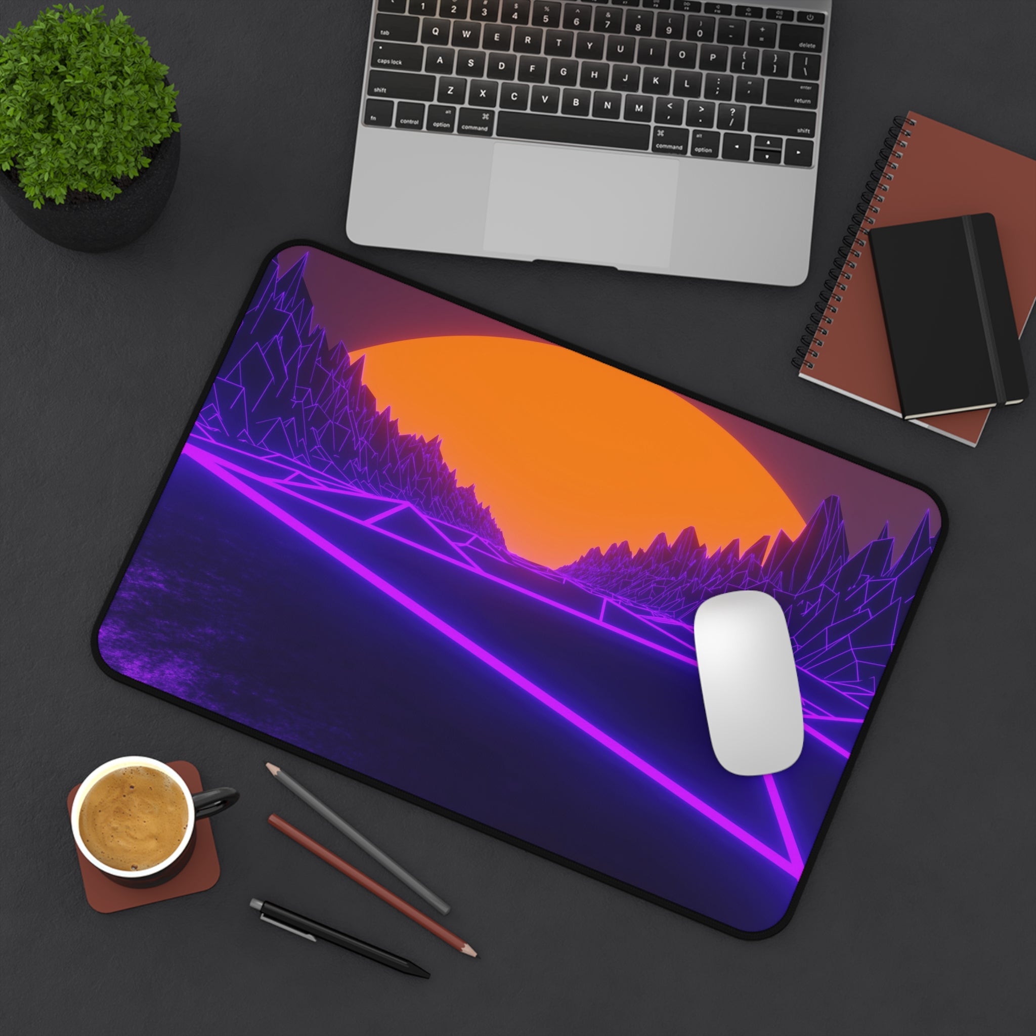 retro-vibrant-vaporwave-mouse-pad-retrowave-desk-mat-neon-synthwave-desk-pad-vaporwave-sun-and-mountains