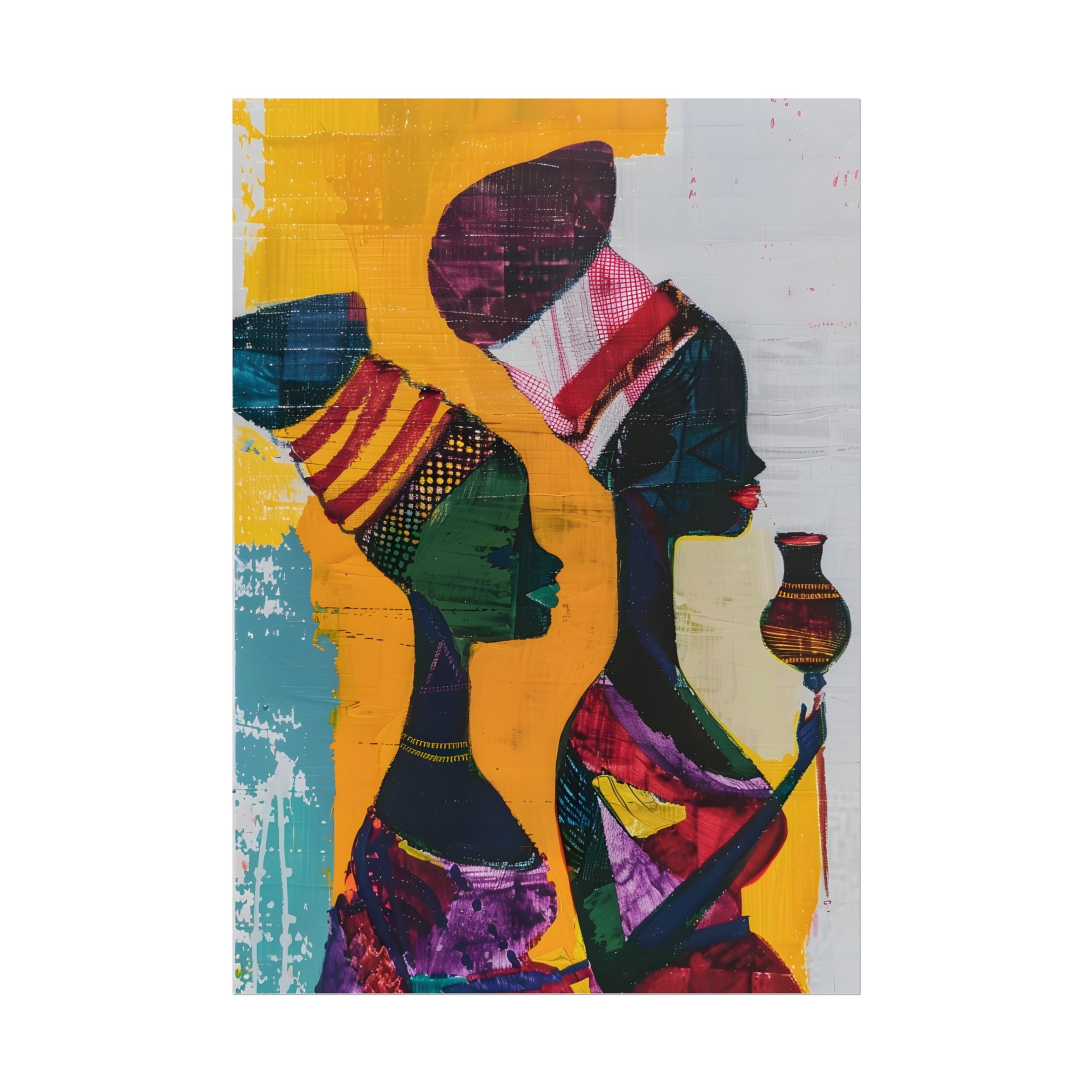 Traditional African Woman Poster Wall Art, African Portrait, Afrocentric, Tribal Home Art, Afro American Art, Ethnic Wall Decor