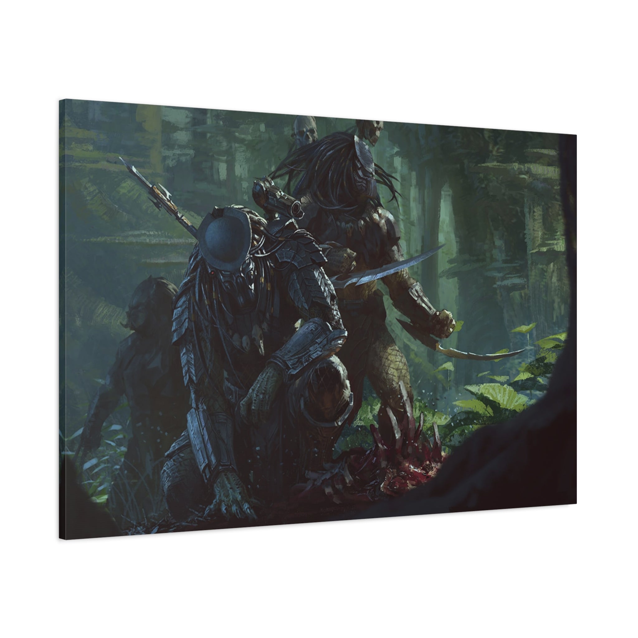 canvas-art-predator-alien-art-xenomorph-matte-canvas-print-stretched-wall-art-1-25-poster-sci-fi-home-decor
