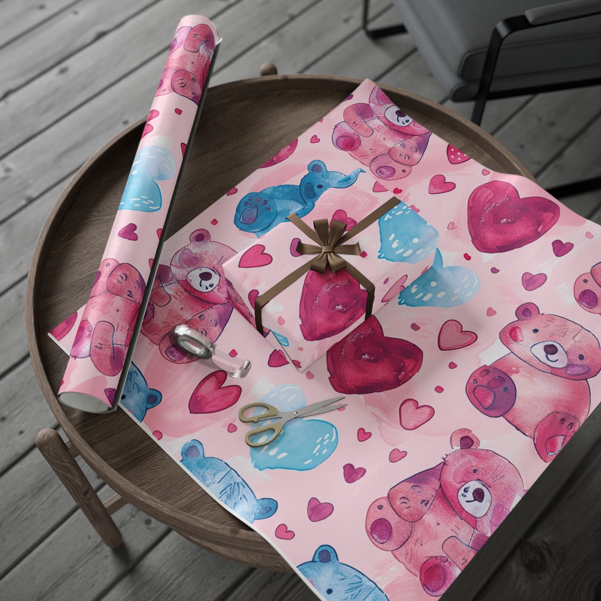gift-wrap-teddy-bear-wrapping-paper-love-valentines-gift-wrap-holiday-gift-wrap-cute-pink-wrapping-paper-gift-wrapping-presen
