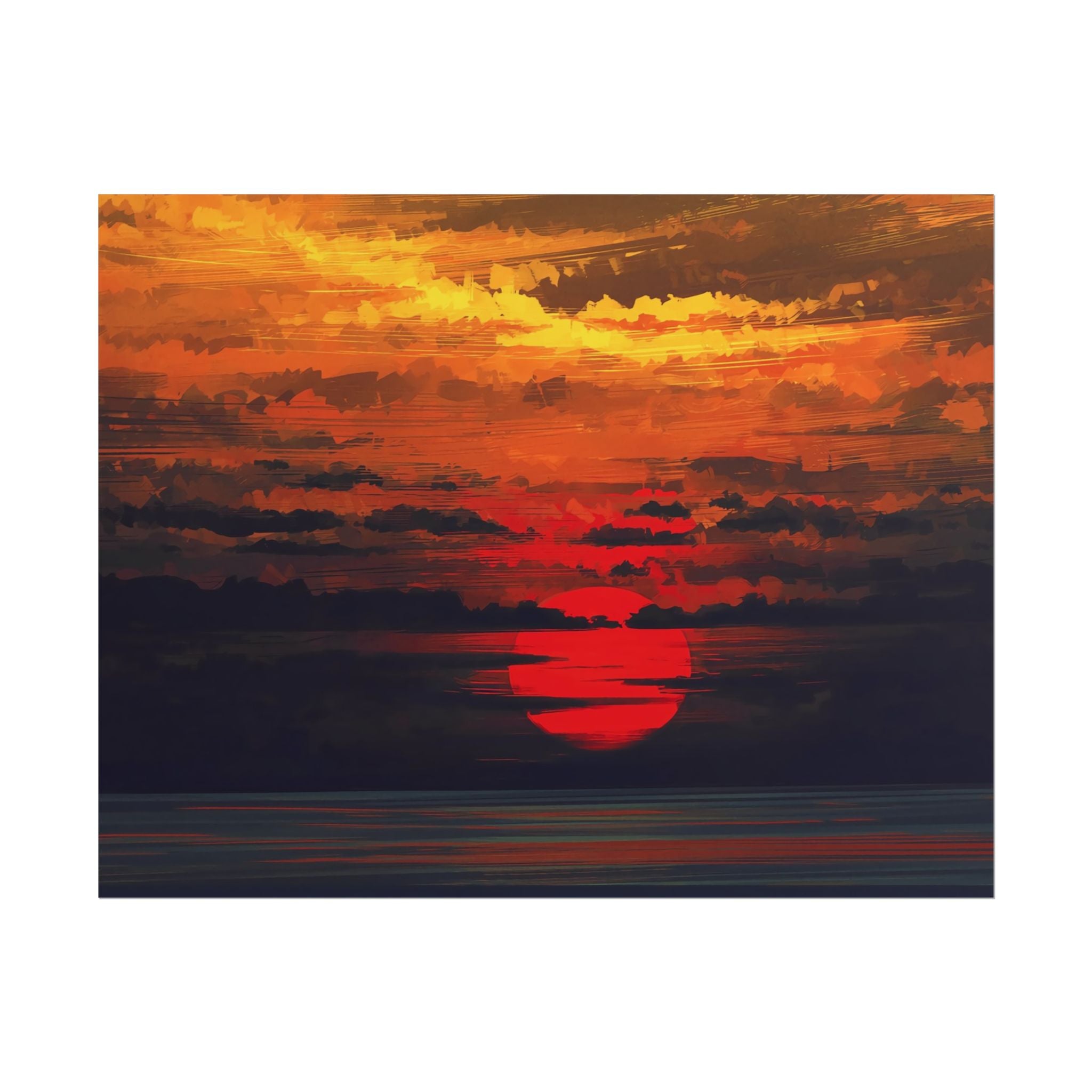 red-sunset-landscape-poster-print-cozy-home-decor-living-room-decor-farm-house-wall-decor-house-warming-gift