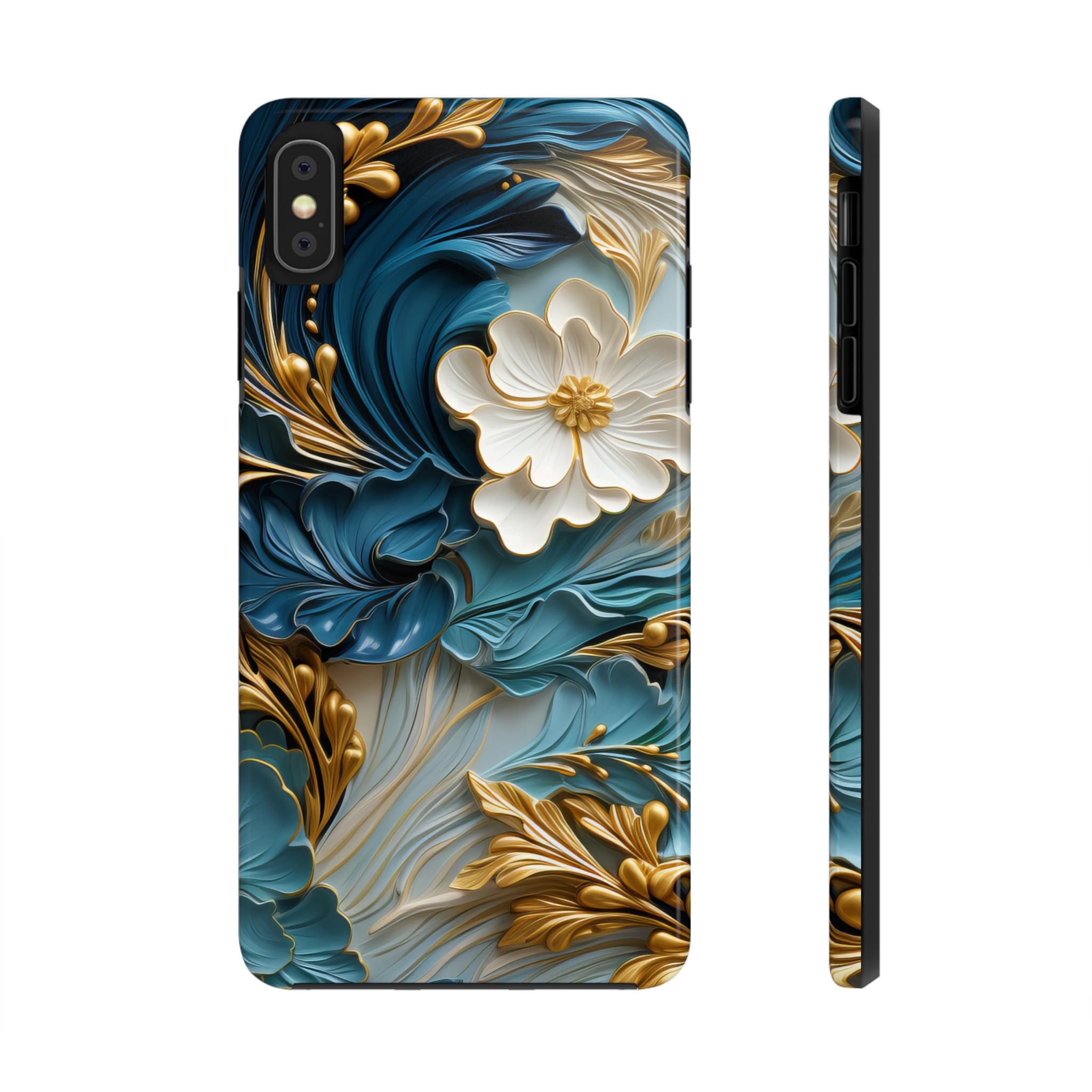 textured-art-nouveau-floral-tough-phone-case-cottagecore-iphone-case-unique-floral-phone-cover-vintage-style-iphone-case-prot