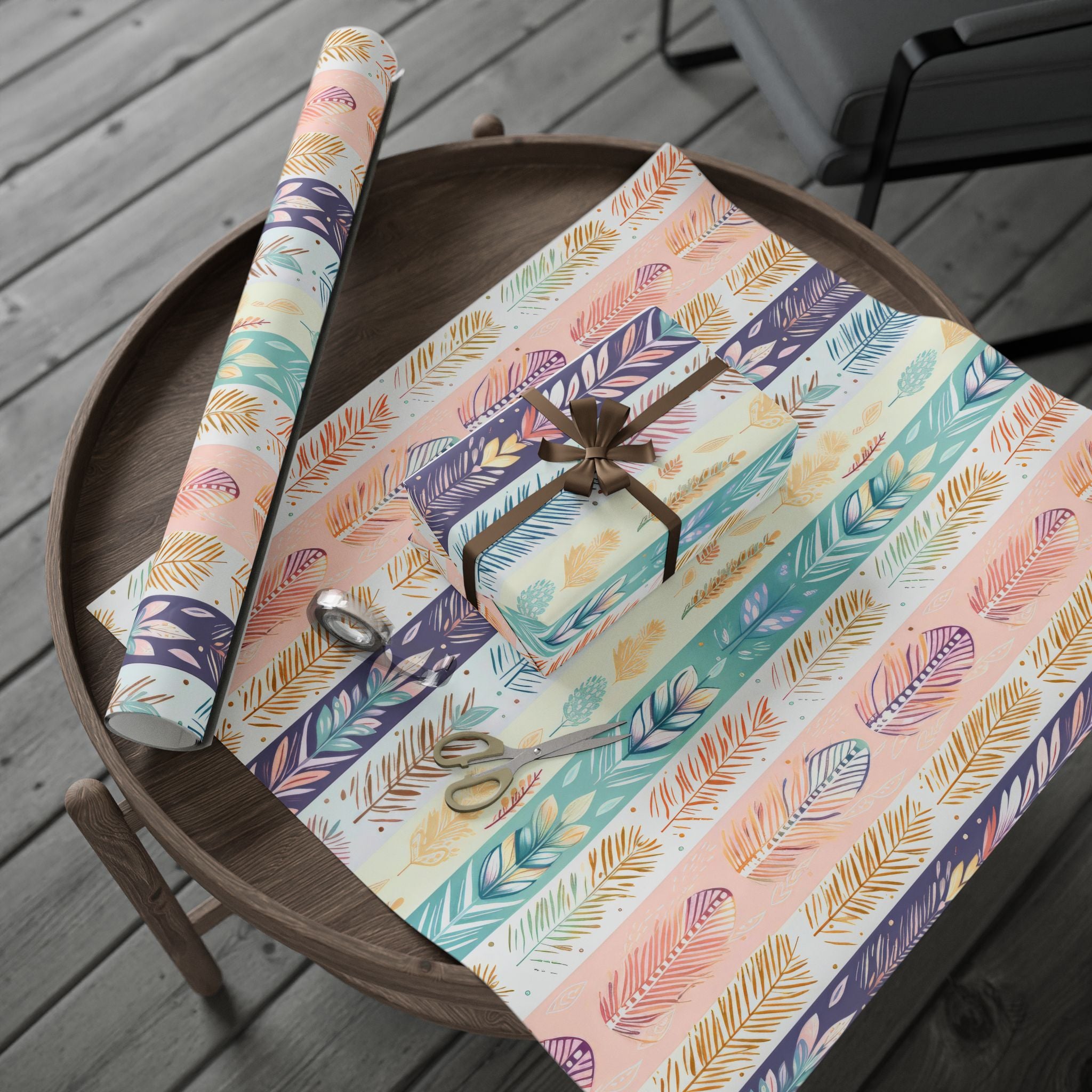 boho-wrapping-papers-pastel-gift-wrap-roll-for-birthday-unique-bohemian-design-holiday-present-wrap-scandinavian-style-packag