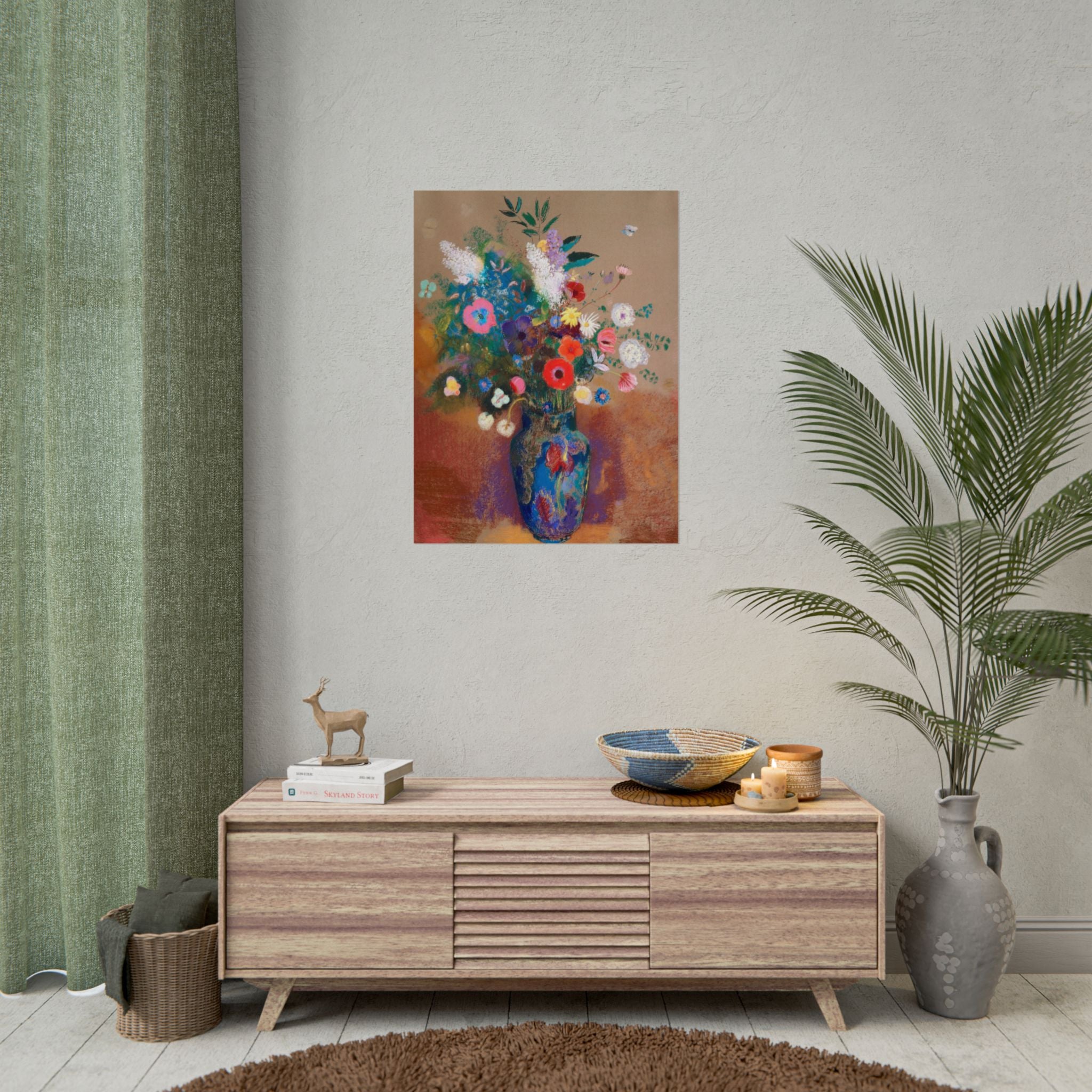 Flower Poster Print, Odilon Redon Bouquet of Flowers, Home Decor Living Room, Flower Wall Decor, Floral Poster Art, Housewarming Gift