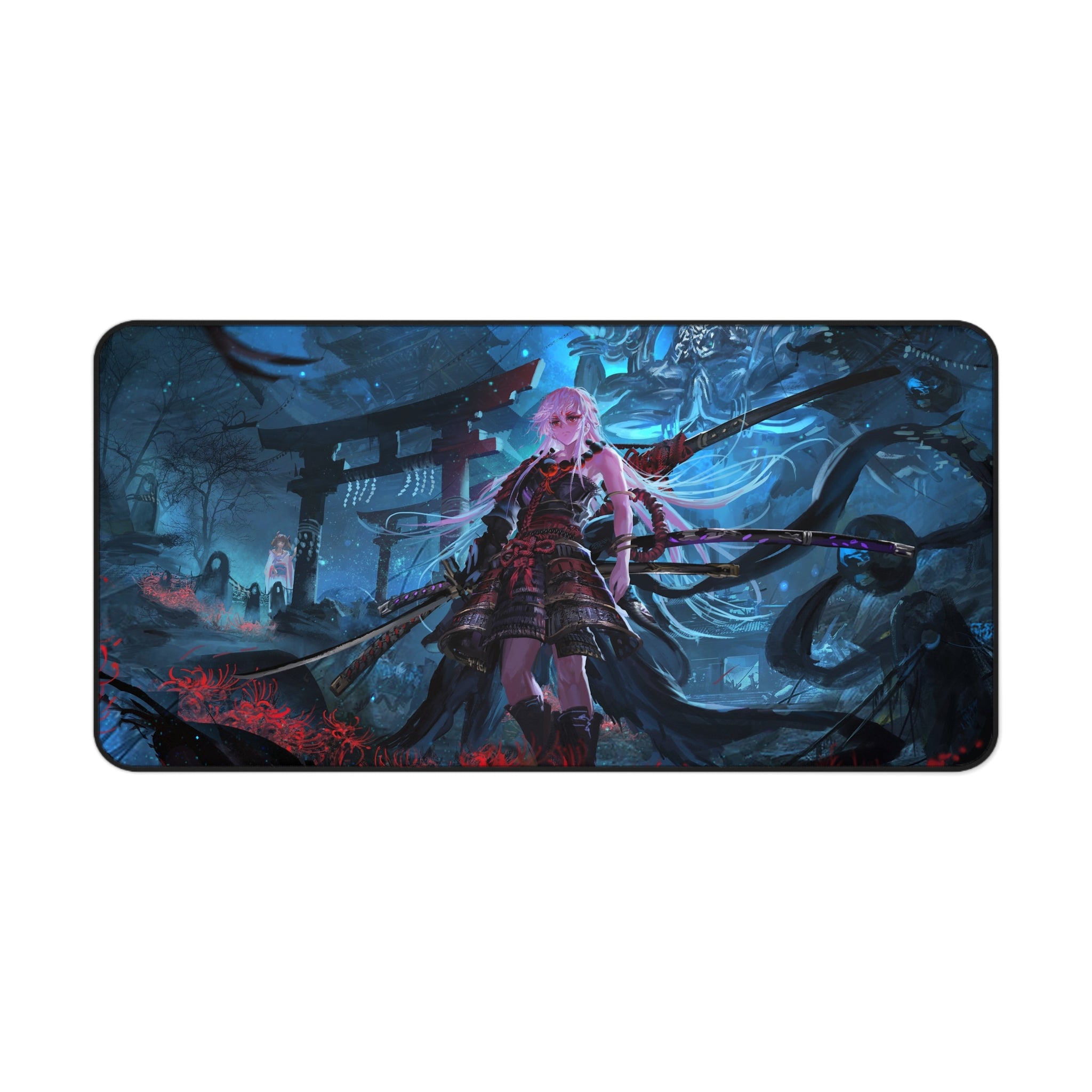 anime-samurai-girl-warrior-mouse-pad-japanese-katana-samurai-warrior-desk-mat-japanese-anime-girl-samurai-desk-pad-torii-gate