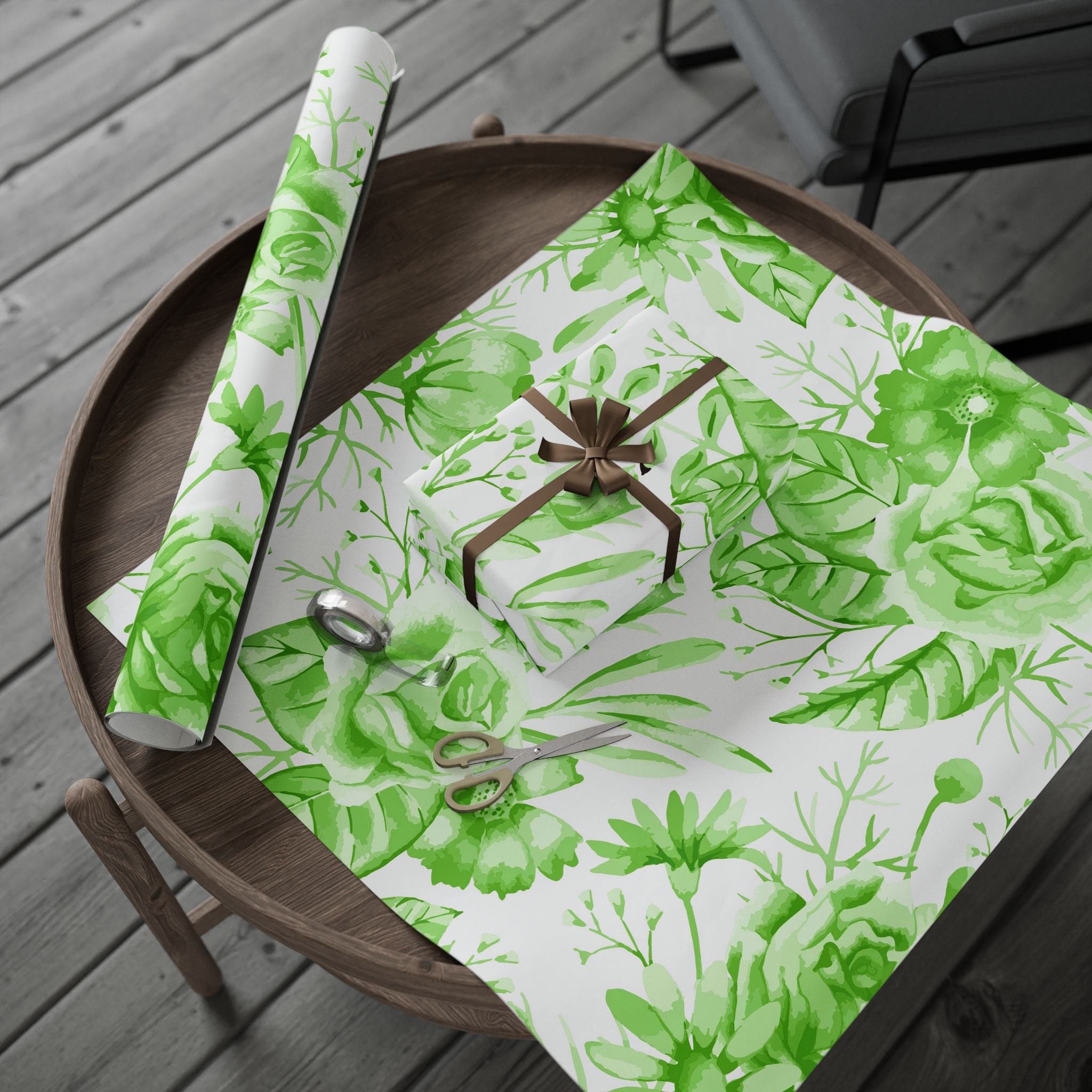 green-floral-watercolor-pattern-gift-wrapping-30-72-wrapping-papers-art-craft-supplies-packaging-holiday-gift-wrap-decorative