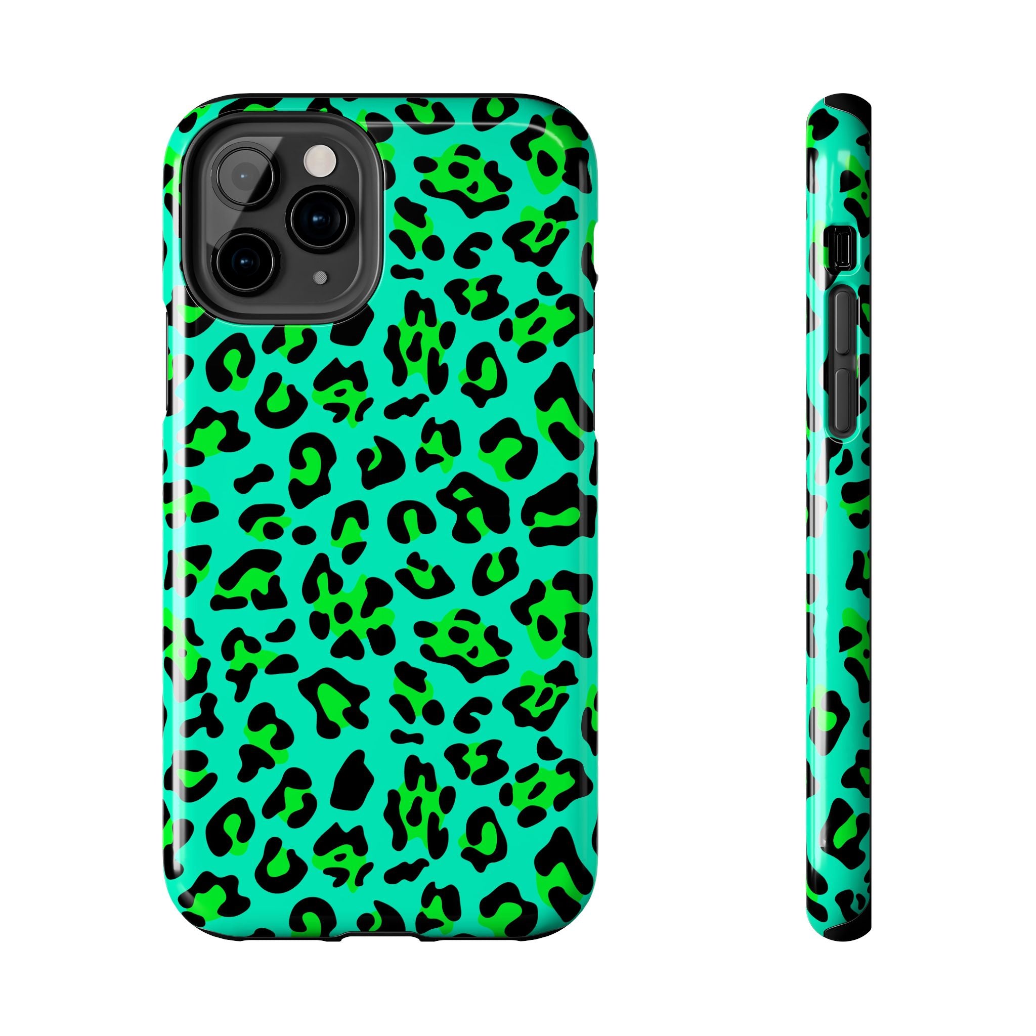 neon-green-teal-leopard-iphone-tough-case-stylish-phone-cover-protective-cellphone-case-trendy-smartphone-accessory-gift-for-