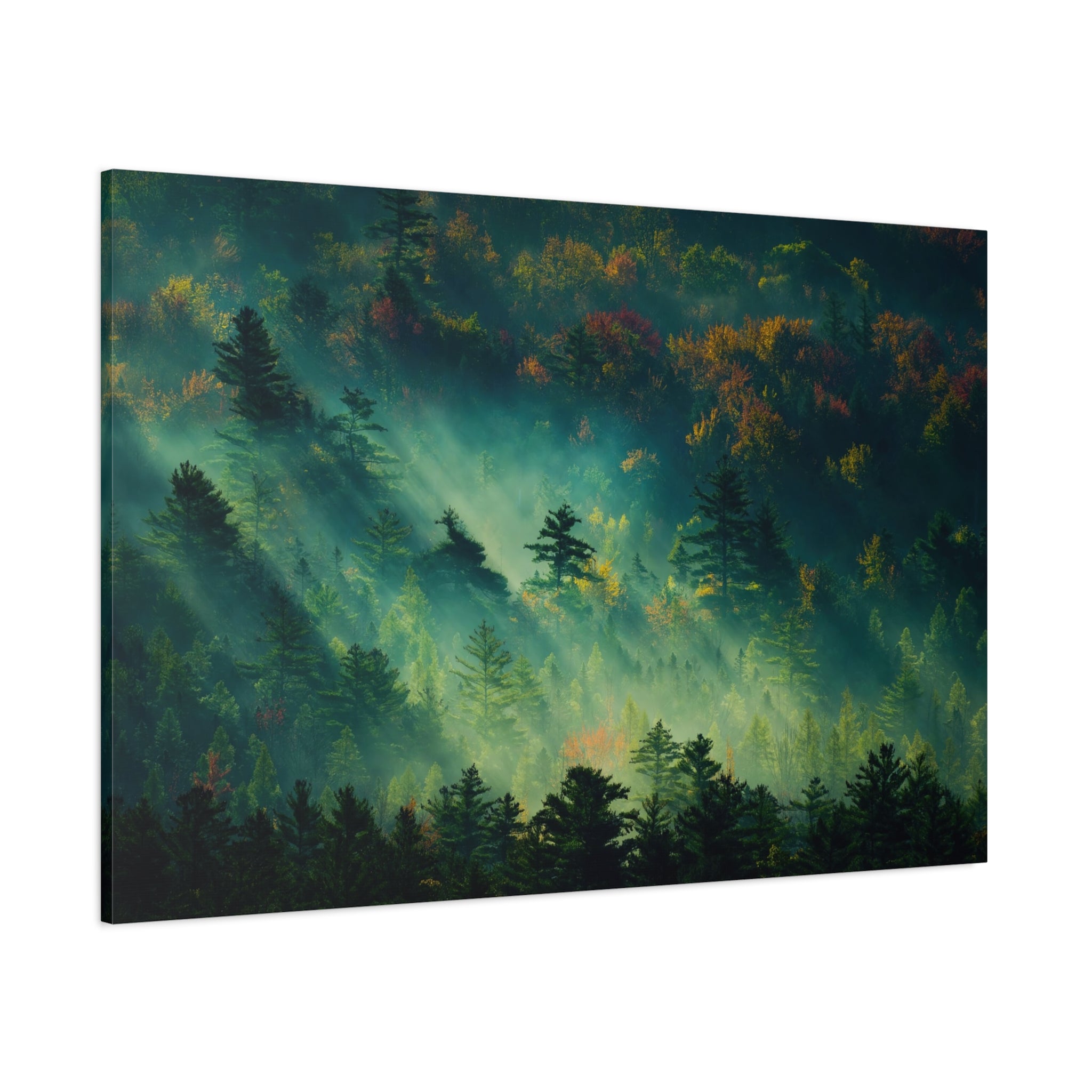 canvas-print-foggy-forest-nature-mist-wall-art-matte-stretched-canvas-landscape-scenery-woods-decor-nature-lover-gift-rustic-