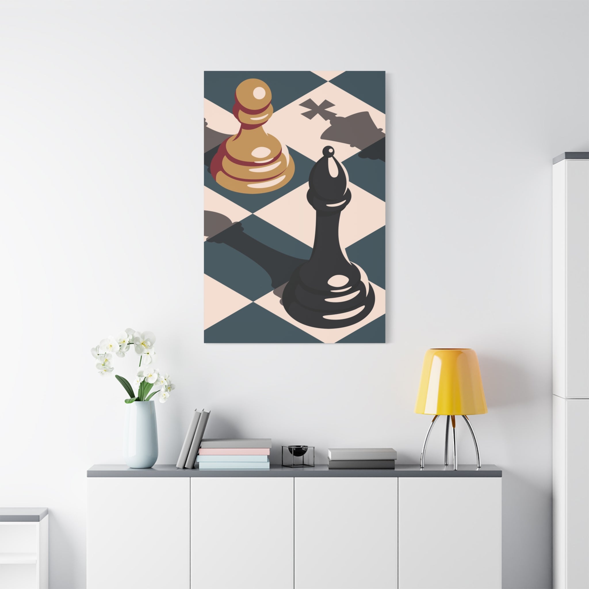 canvas-print-chess-bishop-poster-home-decor-chess-lover-gift-matte-art-print-stretched-wall-art-chess-artwork-chess-enthusias