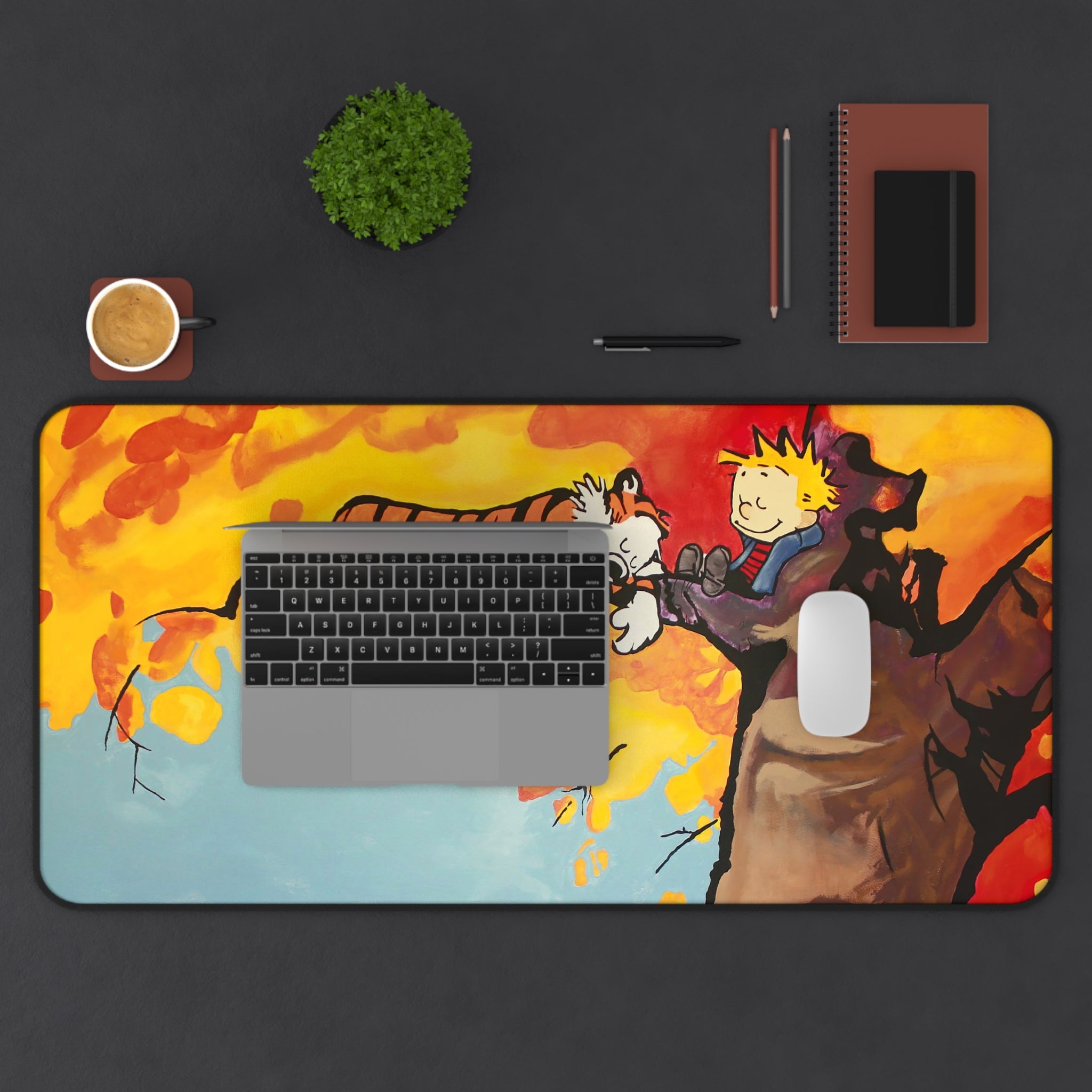 Calvin and Hobbes Mouse Pad, Cartoon Mouse Pad Desk Pad, Comicbook Desk Mat, Gift for Desk
