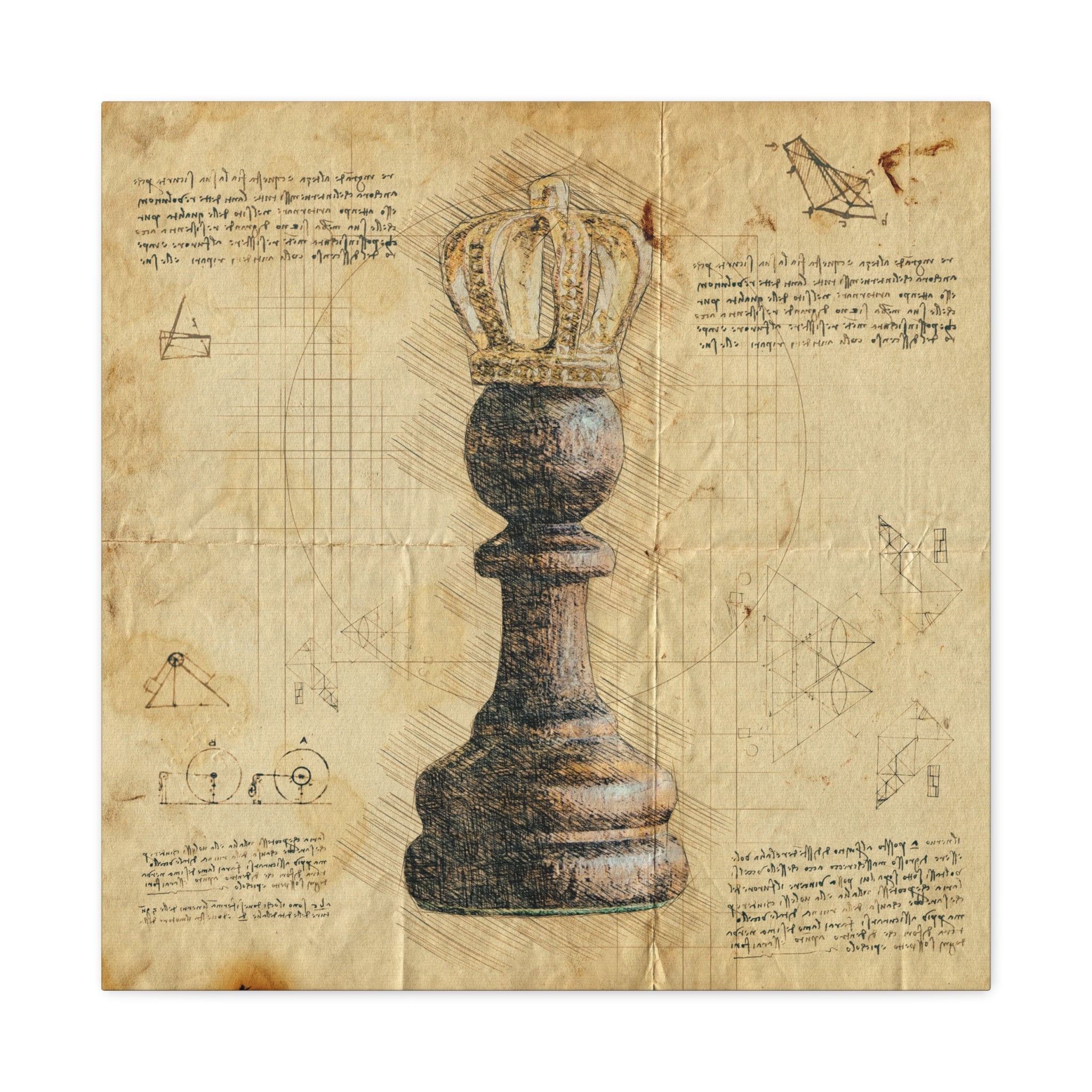 canvas-print-chess-piece-pawn-king-retro-chess-art-home-office-wall-decor-living-room-decor-stretched-matte-canvas-gift-for-c