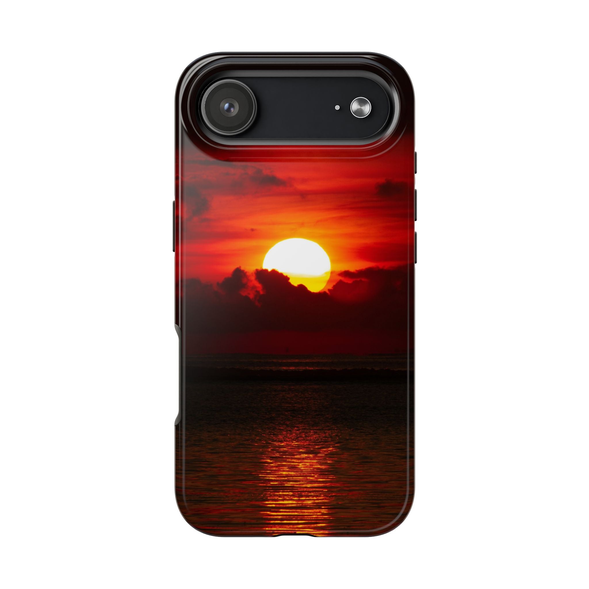 iPhone Tough Case - Red Sunset, Protective Phone Cover, Durable Smartphone Case, Hard Shell Phone Case, Sunset Lover Gift, Red Phone