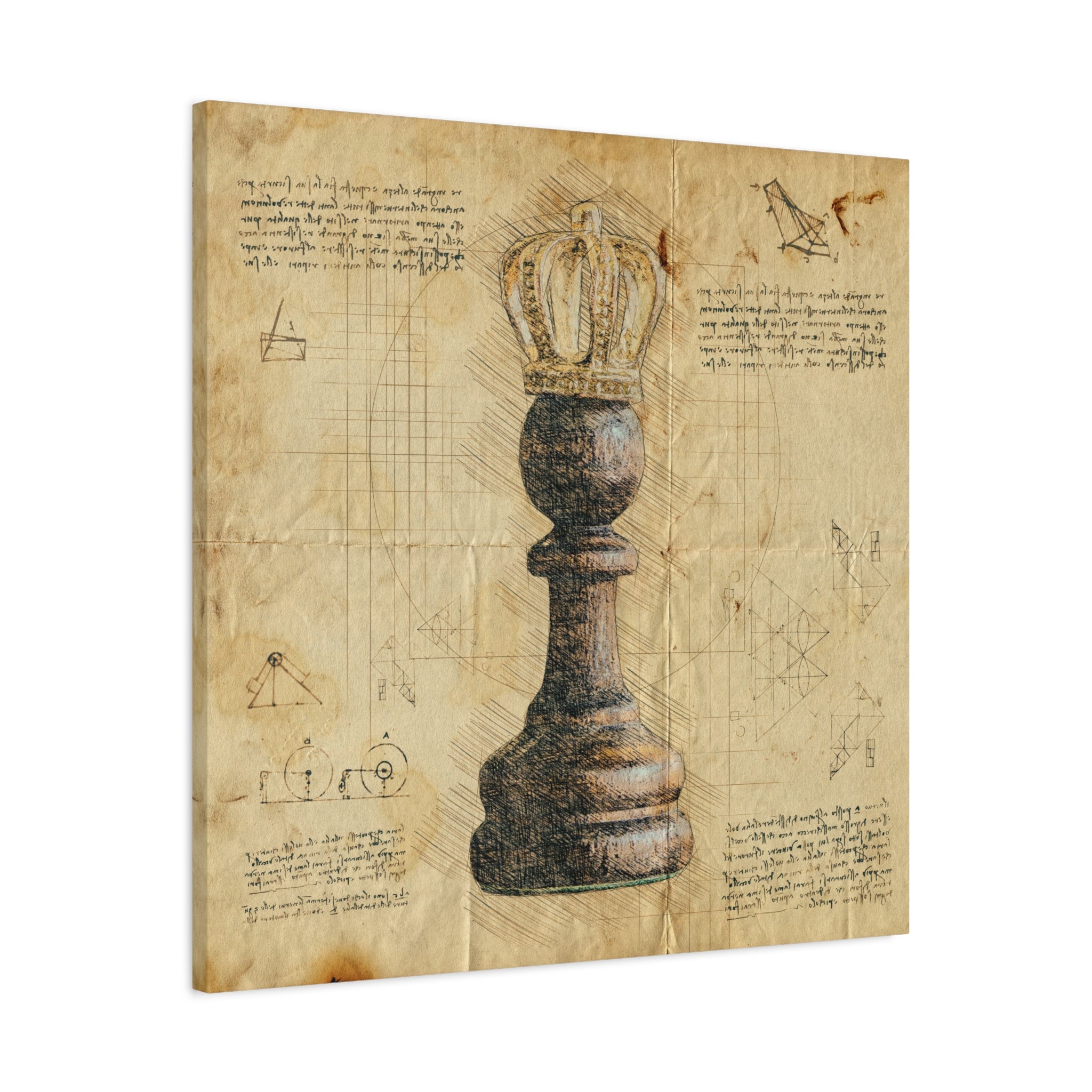 canvas-print-chess-piece-pawn-king-retro-chess-art-home-office-wall-decor-living-room-decor-stretched-matte-canvas-gift-for-c