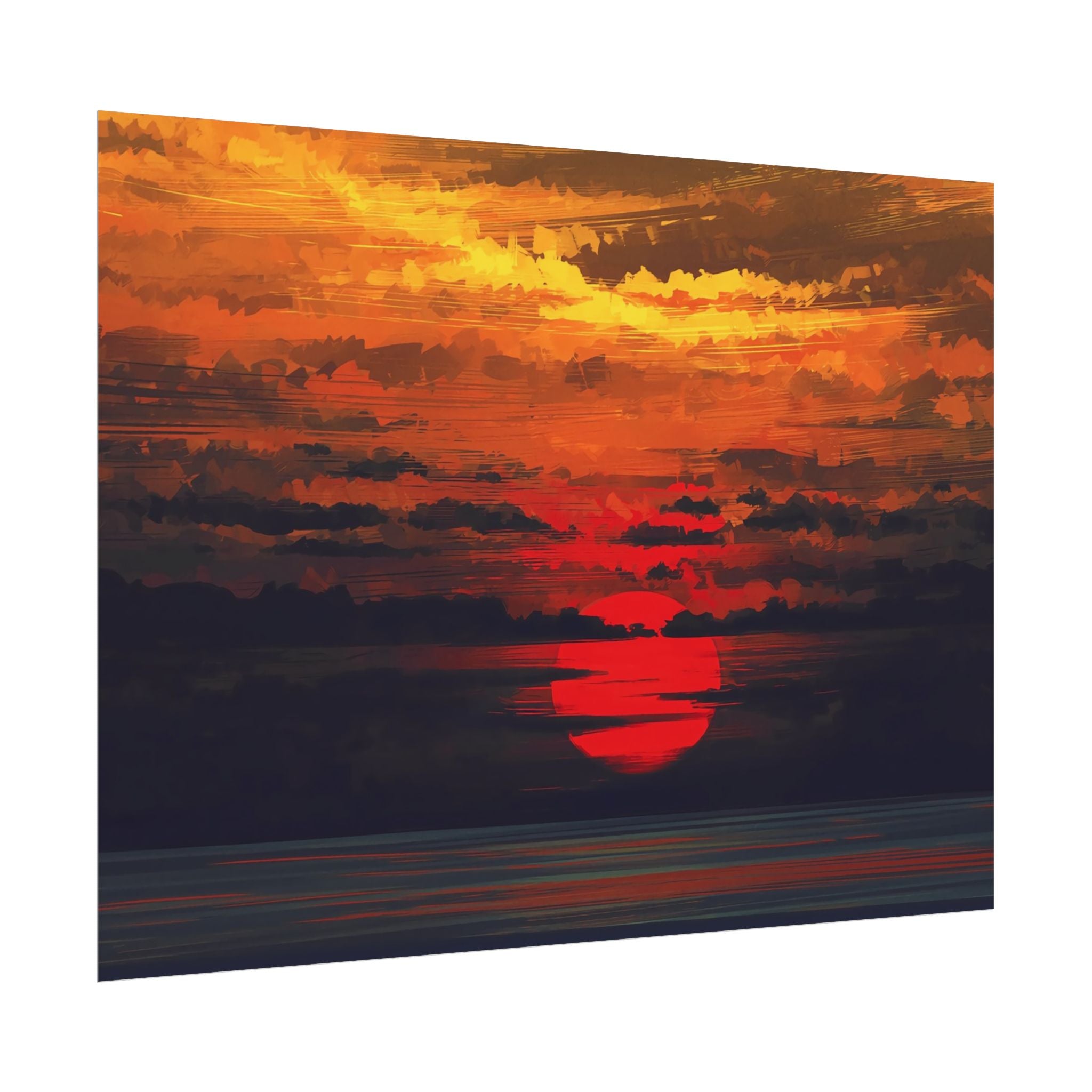 red-sunset-landscape-poster-print-cozy-home-decor-living-room-decor-farm-house-wall-decor-house-warming-gift