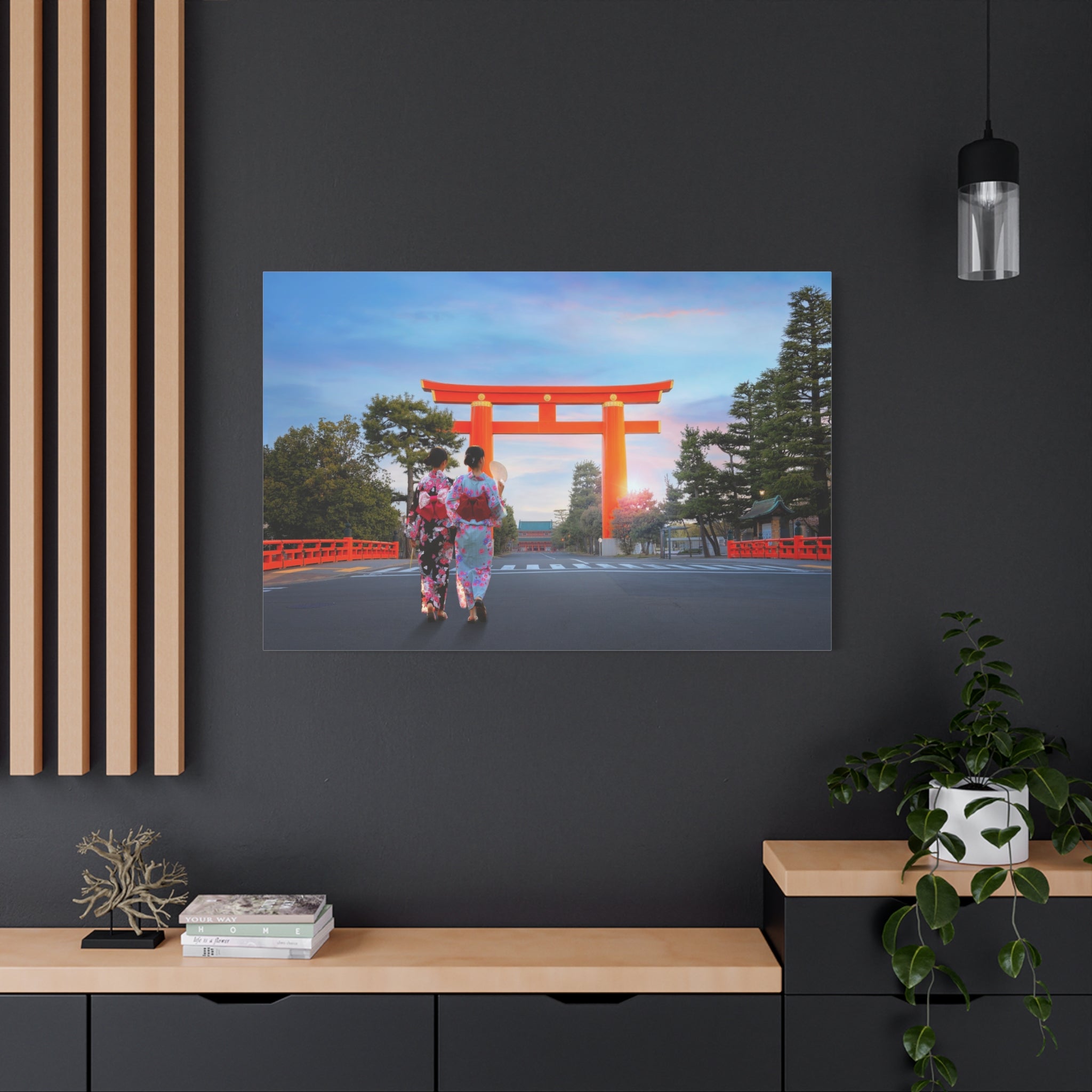 canvas-art-japanese-torri-gate-geisha-wall-decor-matte-stretched-artwork-home-decoration-asian-inspired-painting-oriental-roo