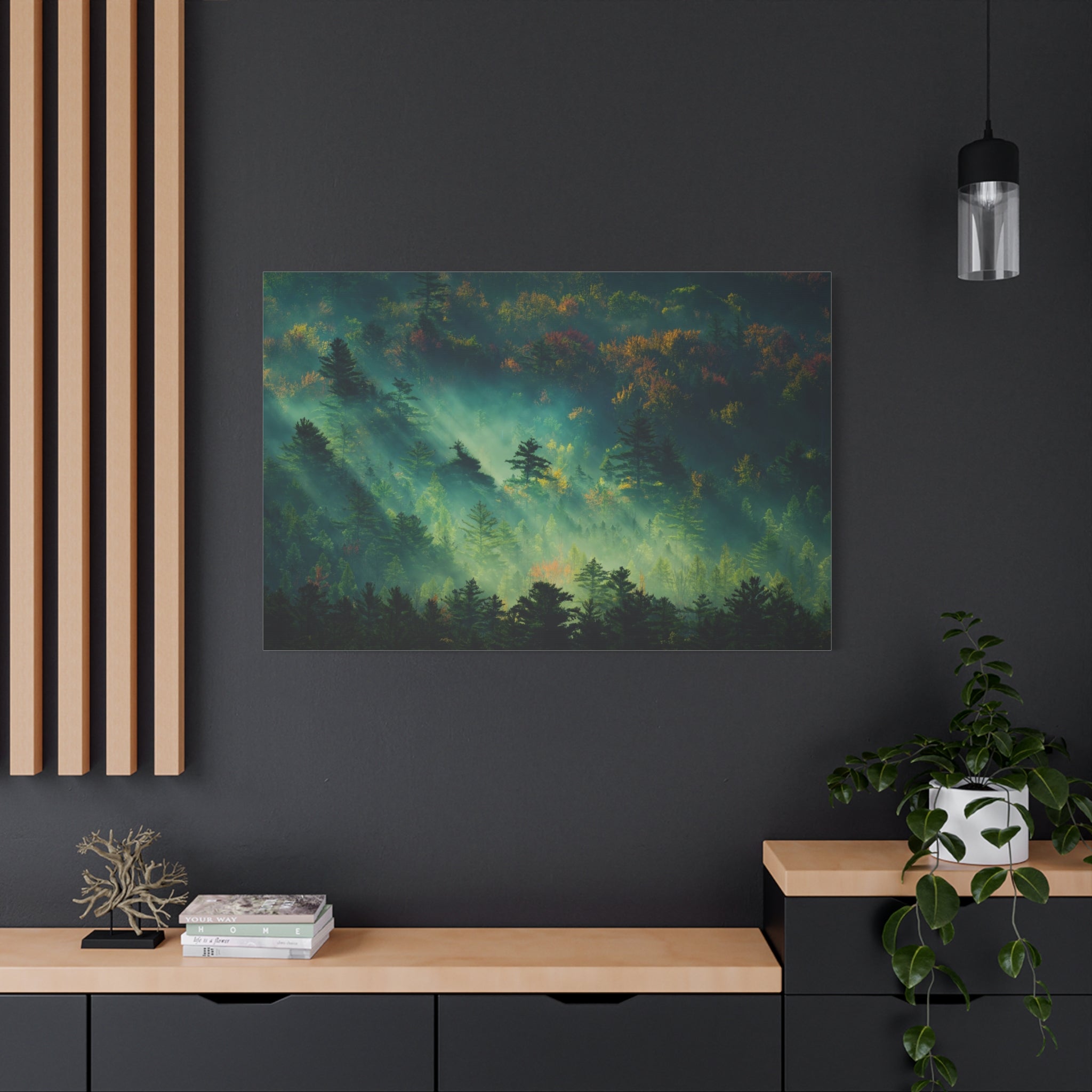 canvas-print-foggy-forest-nature-mist-wall-art-matte-stretched-canvas-landscape-scenery-woods-decor-nature-lover-gift-rustic-