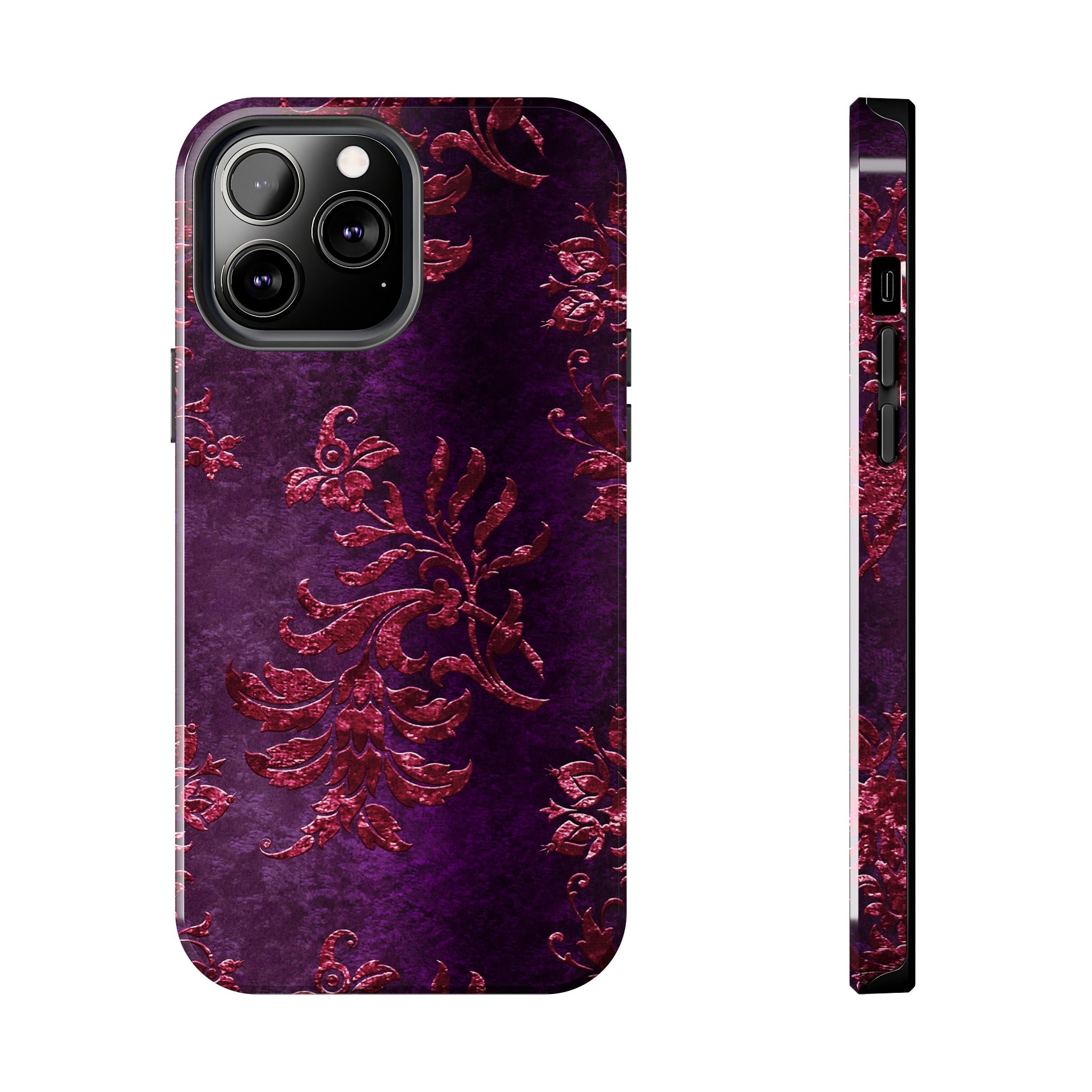 embossed-burgundy-velvet-tough-iphone-case-protective-iphone-cover-heavy-duty-iphone-case-rugged-phone-case-durable-smartphon