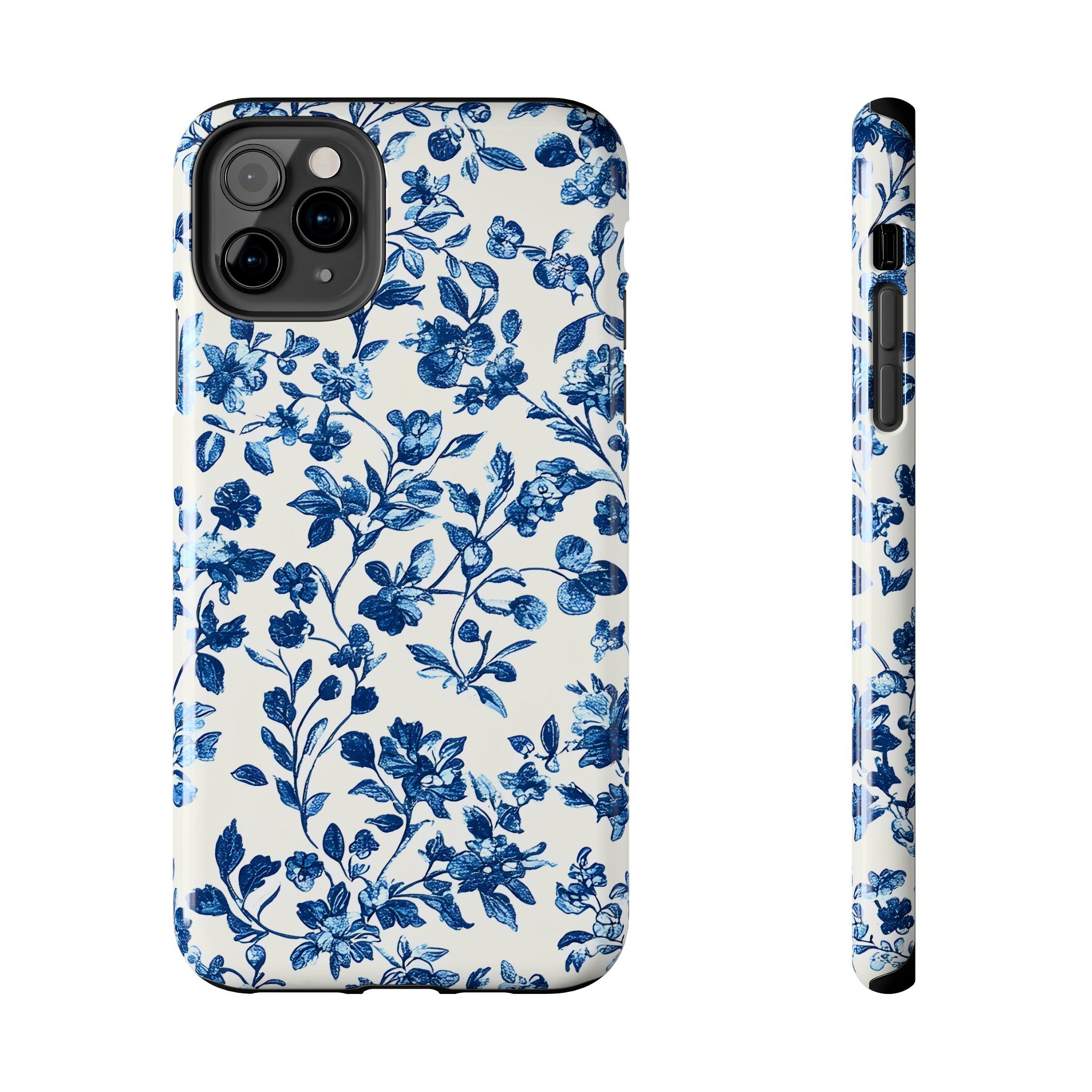 french-toile-floral-tough-phone-case-blue-phone-cover-protective-iphone-case-hard-shell-cellphone-case-vintage-design-phone-c