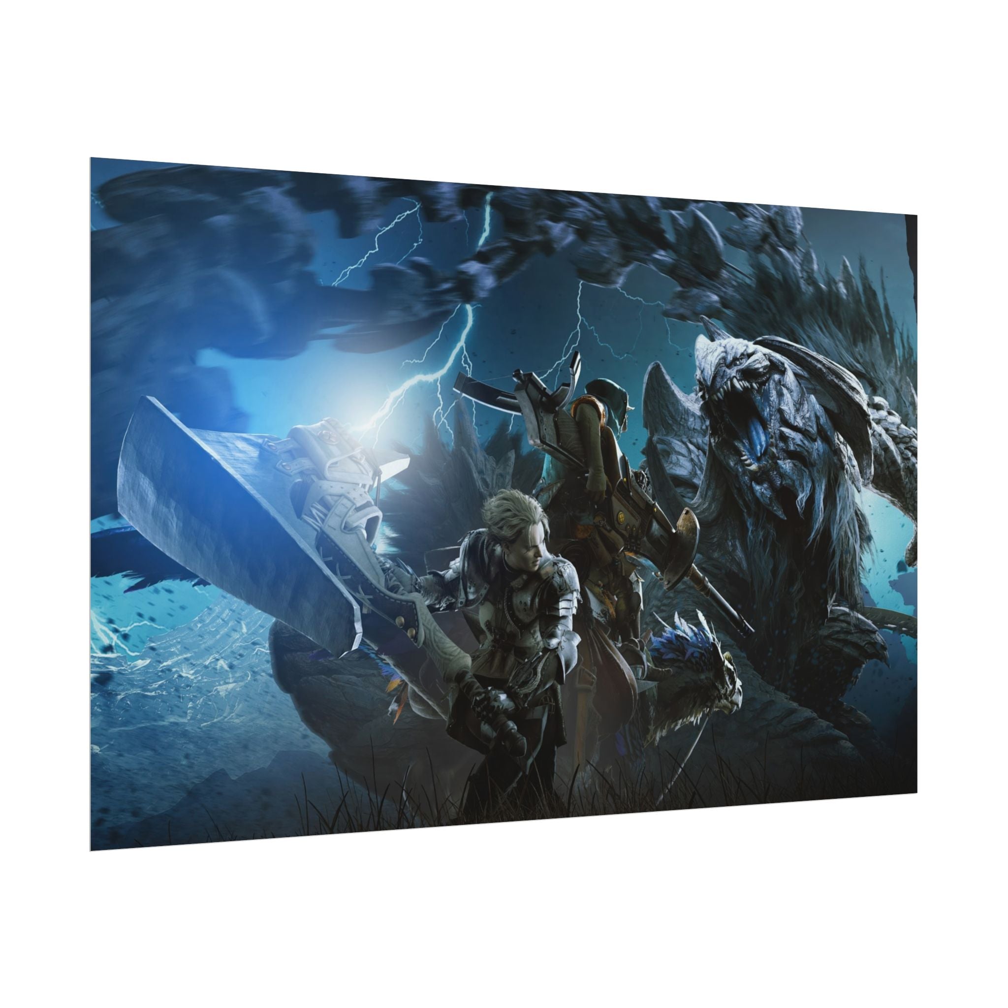 monster-hunter-poster-wall-art-matte-print-home-decor-gaming-poster-art-gamer-gift-video-game-art-hunter-fan