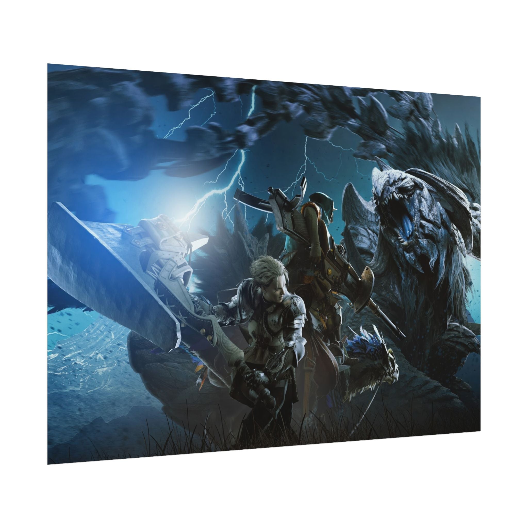 monster-hunter-poster-wall-art-matte-print-home-decor-gaming-poster-art-gamer-gift-video-game-art-hunter-fan